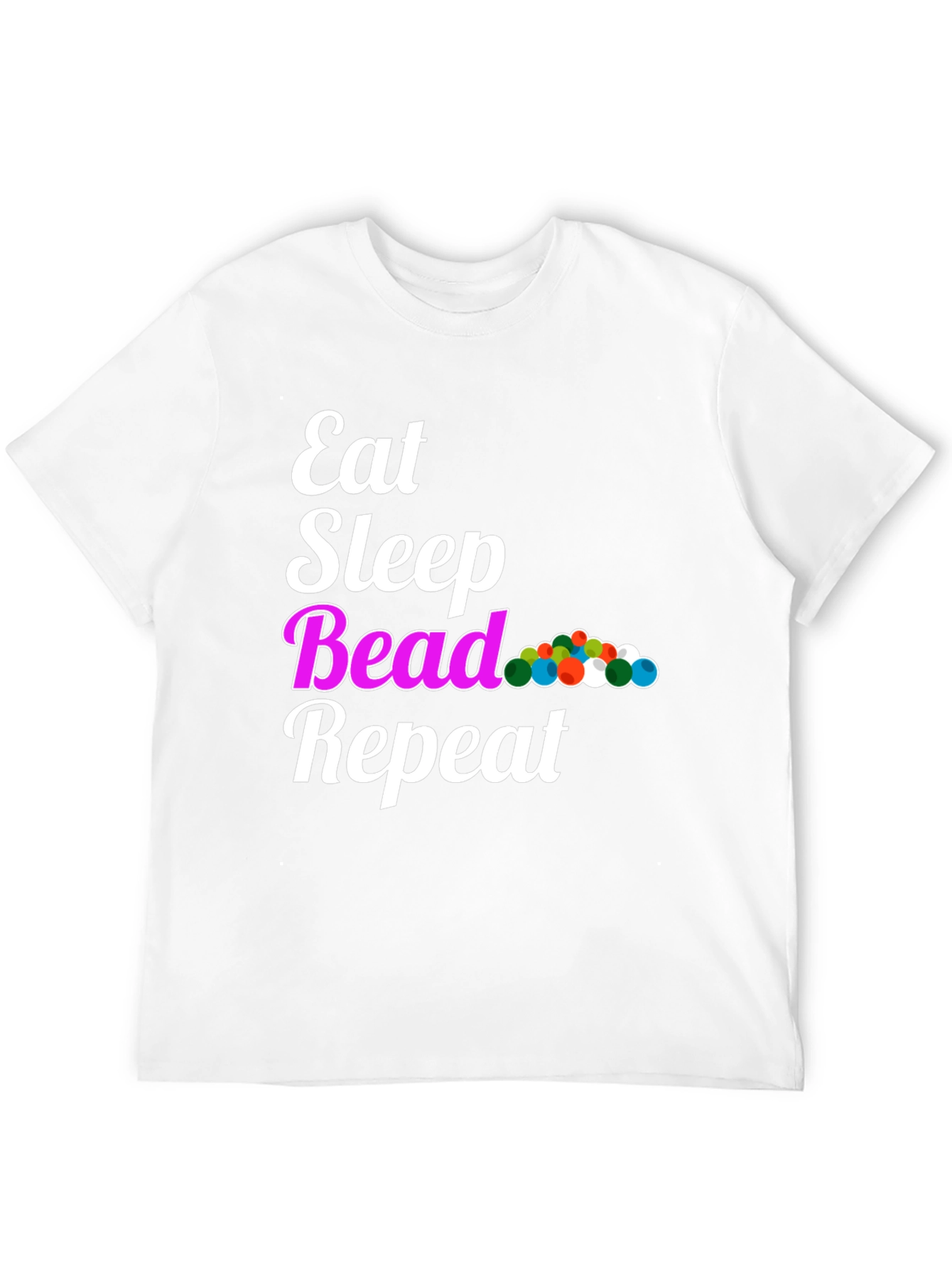 Eat Sleep Bead Repeat Black Graphic T-Shirt