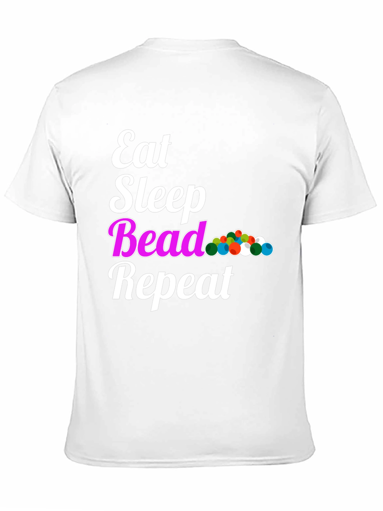 Eat Sleep Bead Repeat Black Graphic T-Shirt
