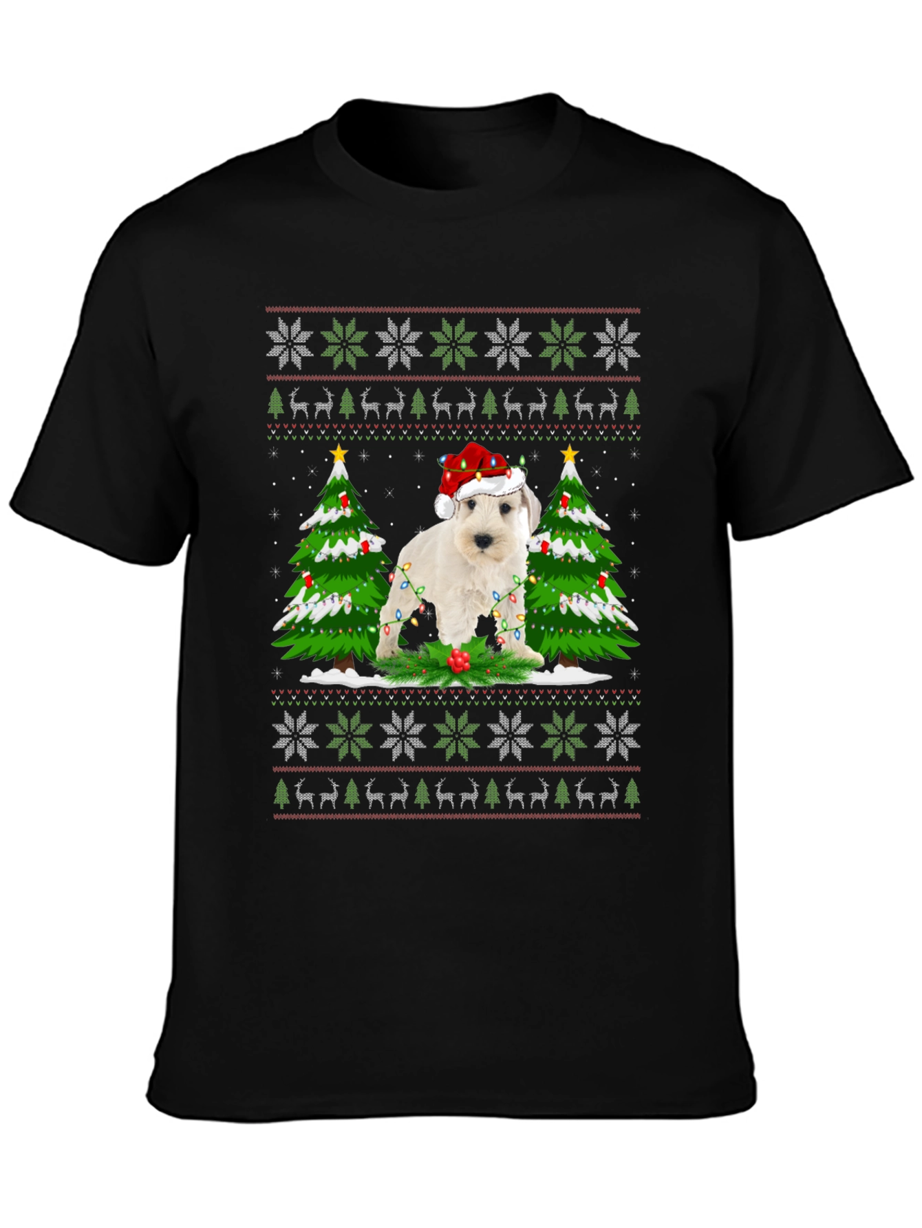 Festive Dog Christmas Sweater T-Shirt