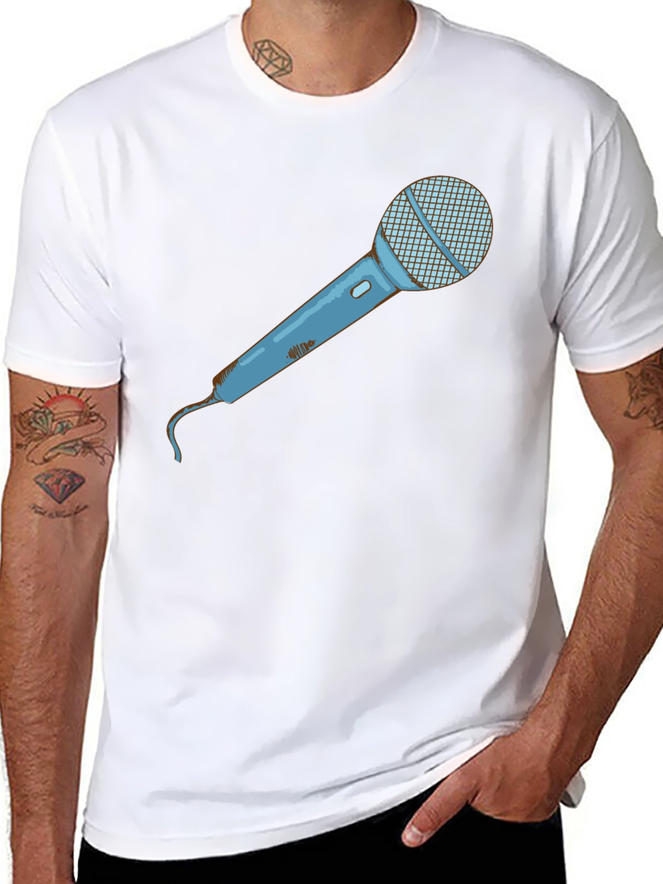 Microphone Graphic Tee - Singer Musician T-Shirt