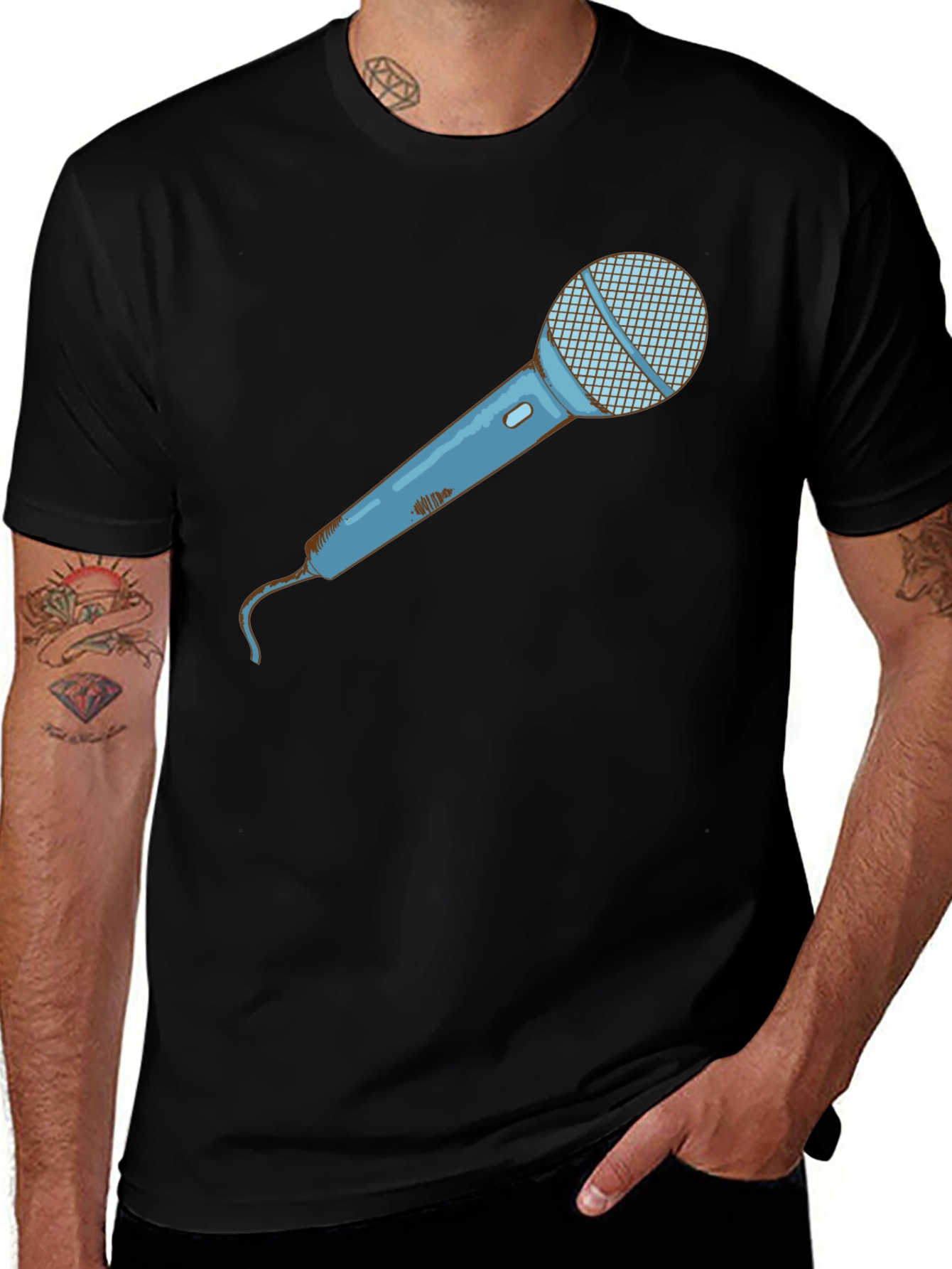 Microphone Graphic Tee - Singer Musician T-Shirt