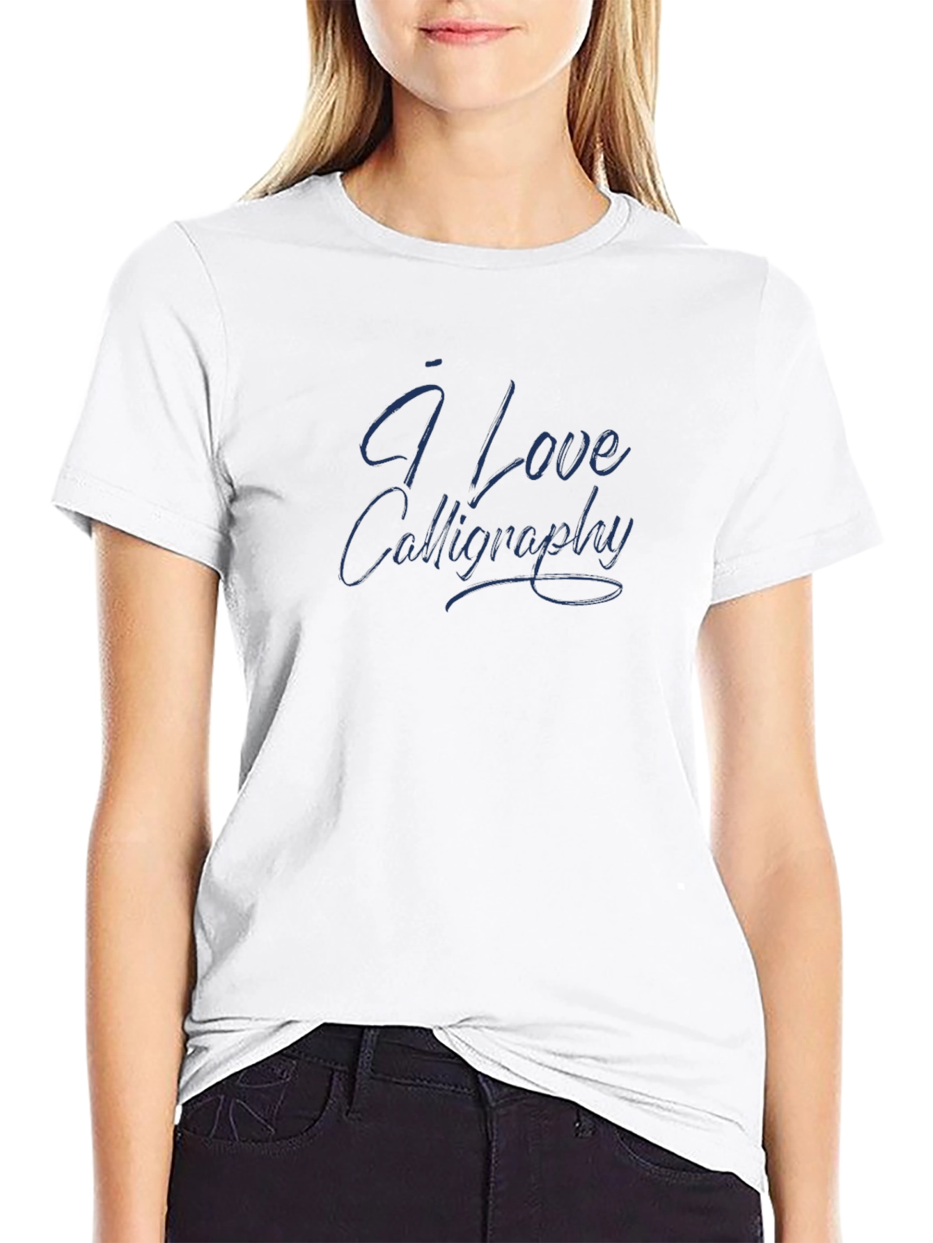 I Love Calligraphy - Stylish Black T-Shirt