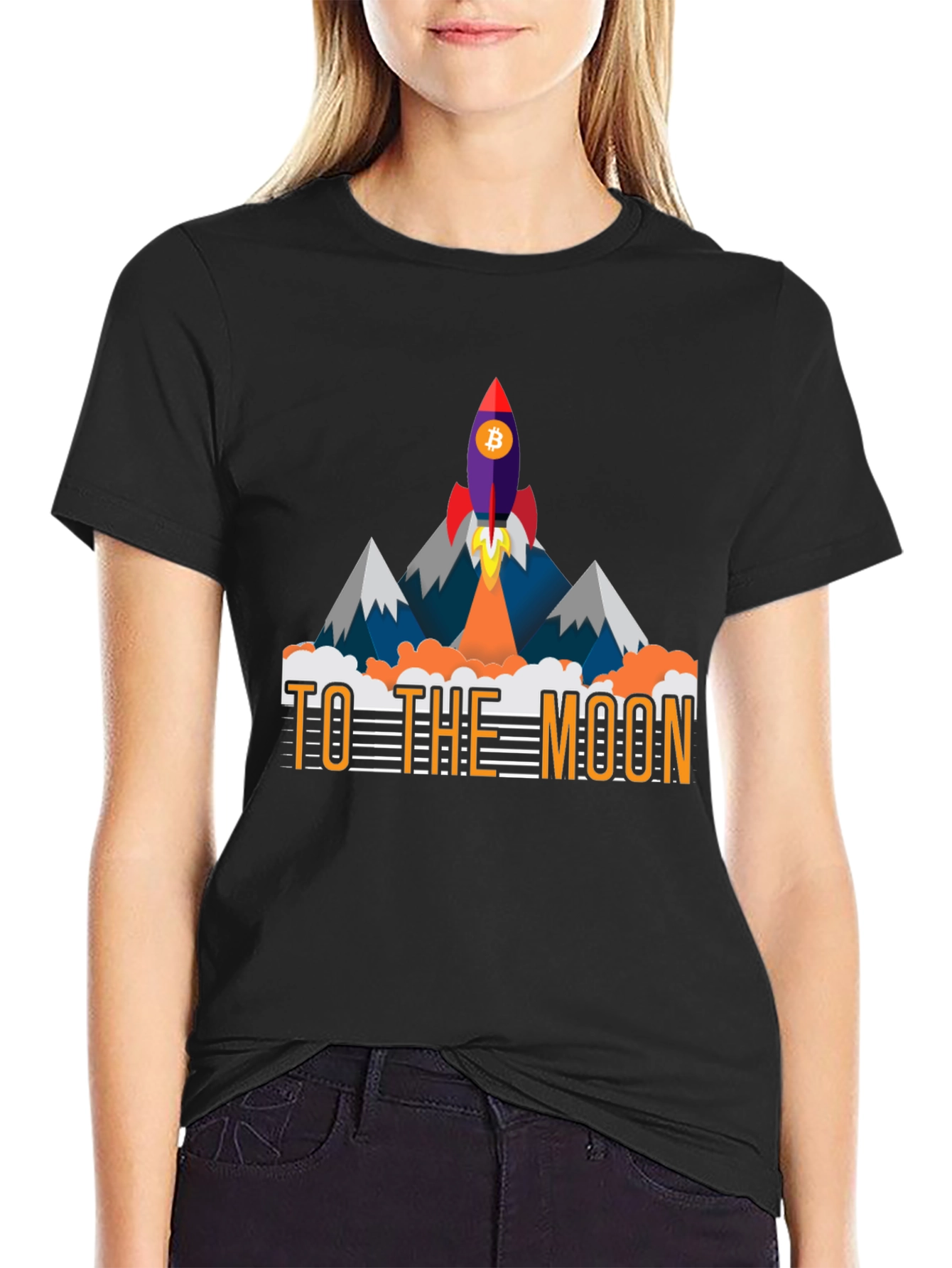 Bitcoin To The Moon Graphic T-Shirt
