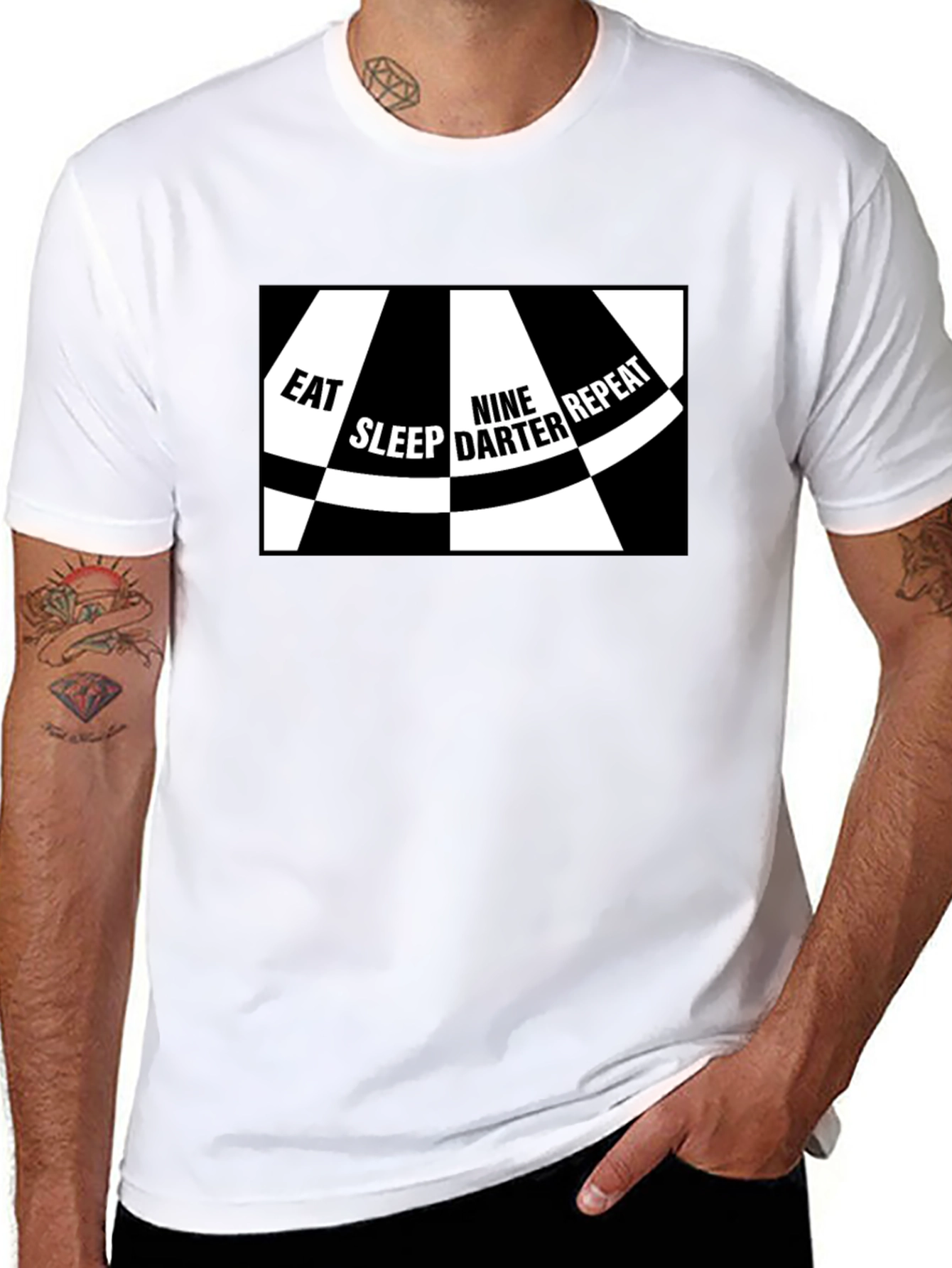 Eat Sleep Nine Darter Repeat Black T-Shirt