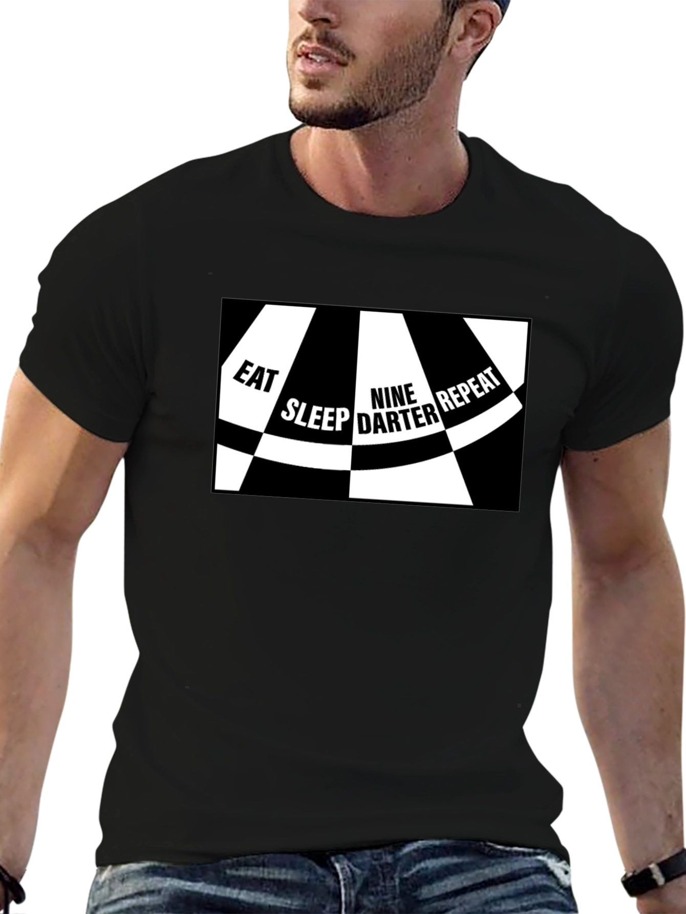 Eat Sleep Nine Darter Repeat Black T-Shirt