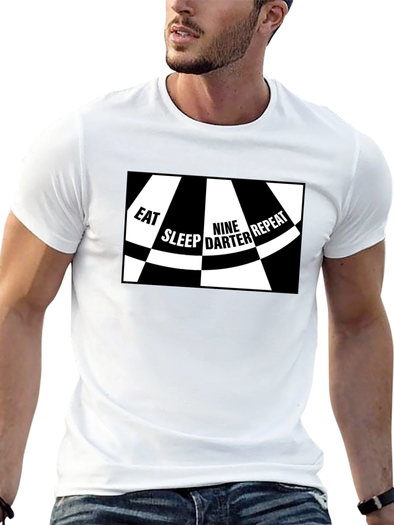 Eat Sleep Nine Darter Repeat Black T-Shirt