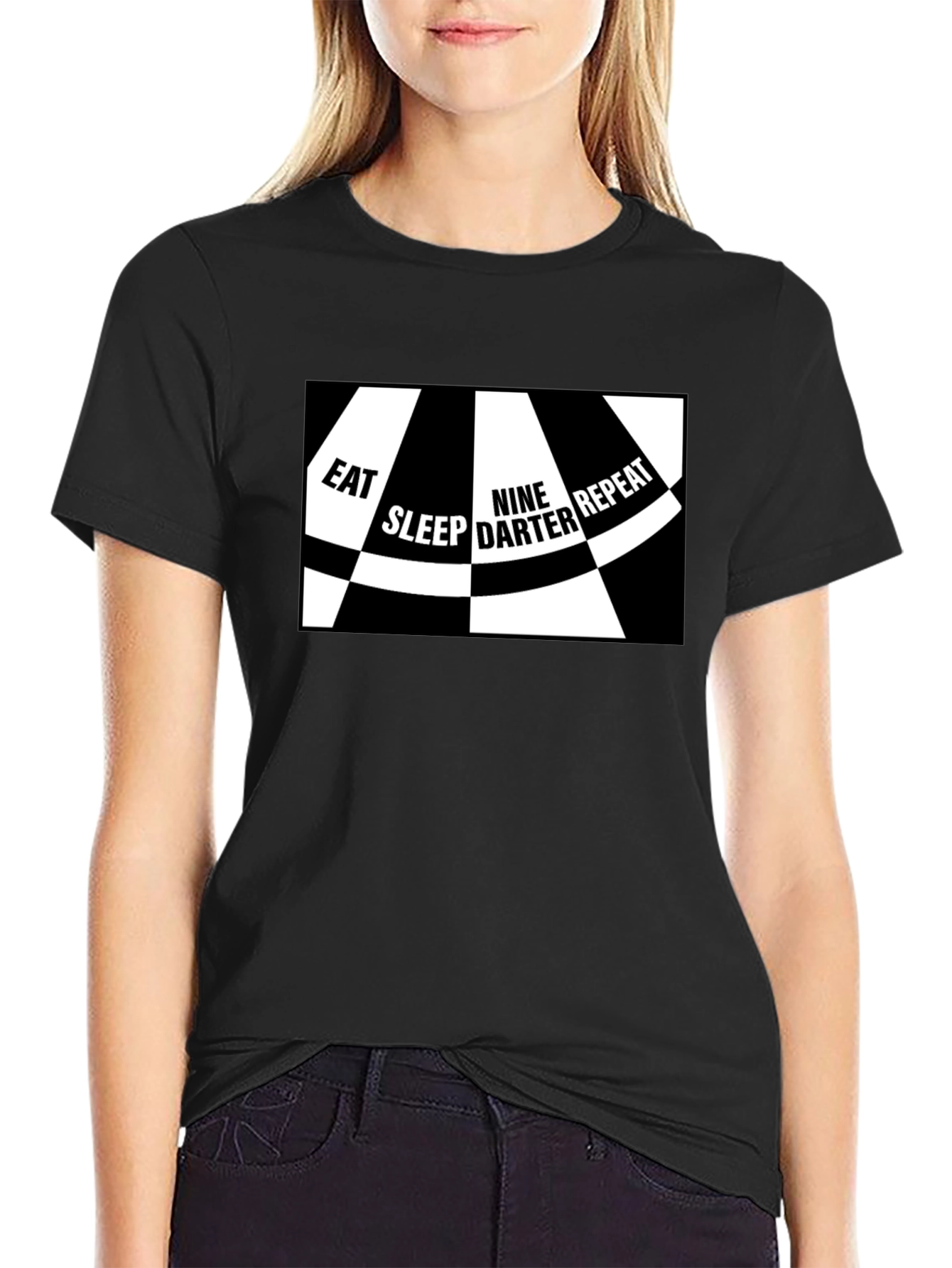 Eat Sleep Nine Darter Repeat Black T-Shirt