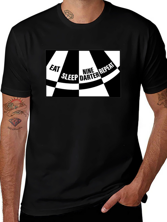 Eat Sleep Nine Darter Repeat Black T-Shirt