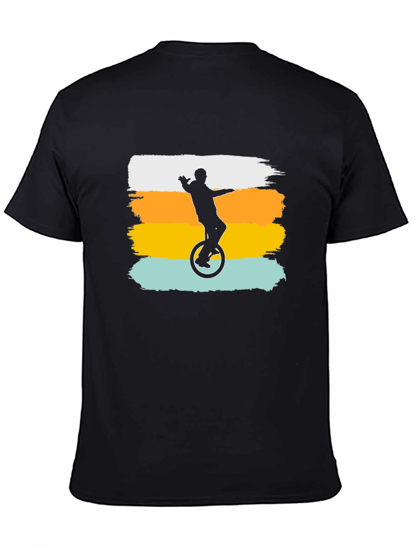 Retro Unicyclist Graphic Tee - Black T-Shirt
