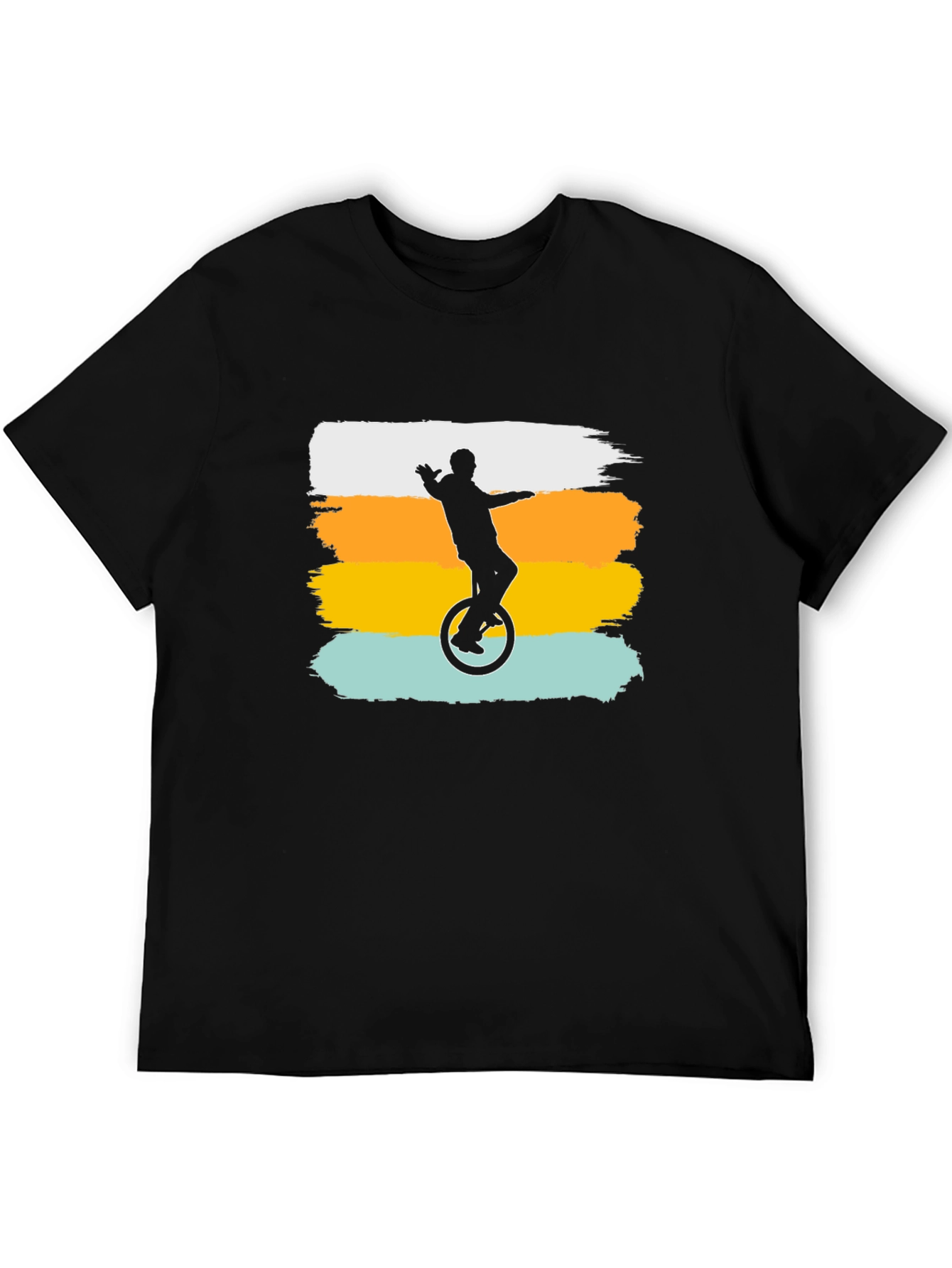Retro Unicyclist Graphic Tee - Black T-Shirt