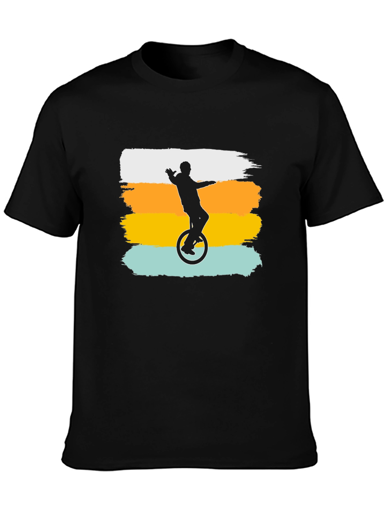 Retro Unicyclist Graphic Tee - Black T-Shirt