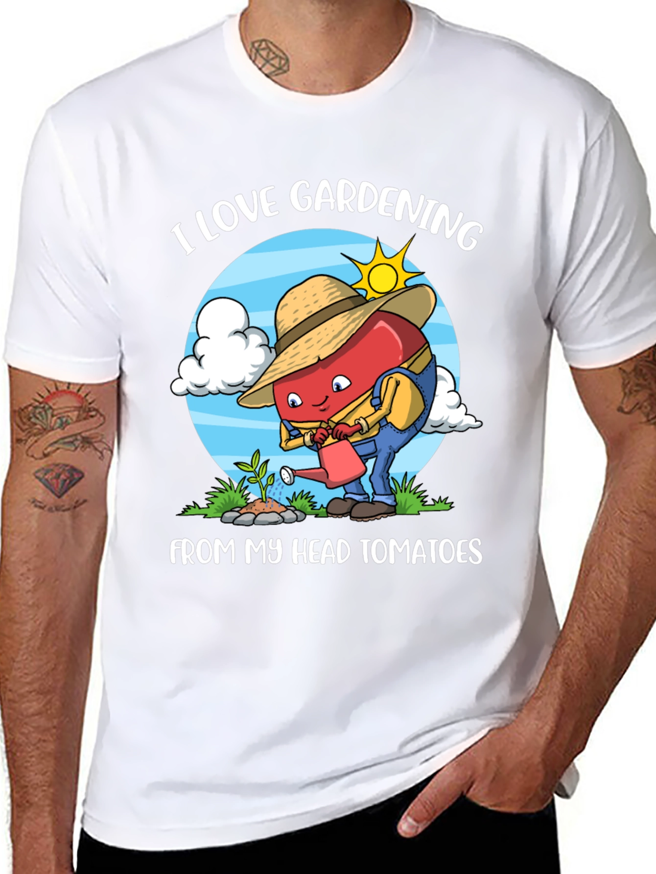 I Love Gardening T-Shirt Funny Tomato Gardener Tee