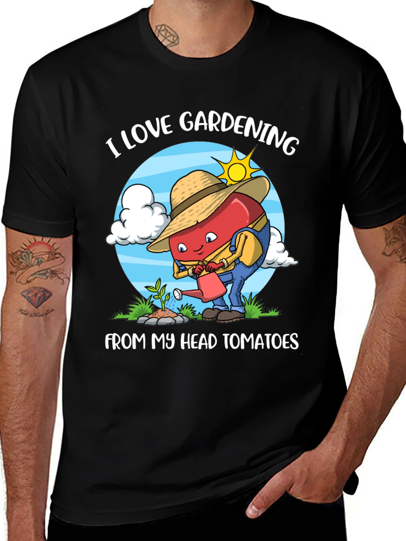 I Love Gardening T-Shirt Funny Tomato Gardener Tee