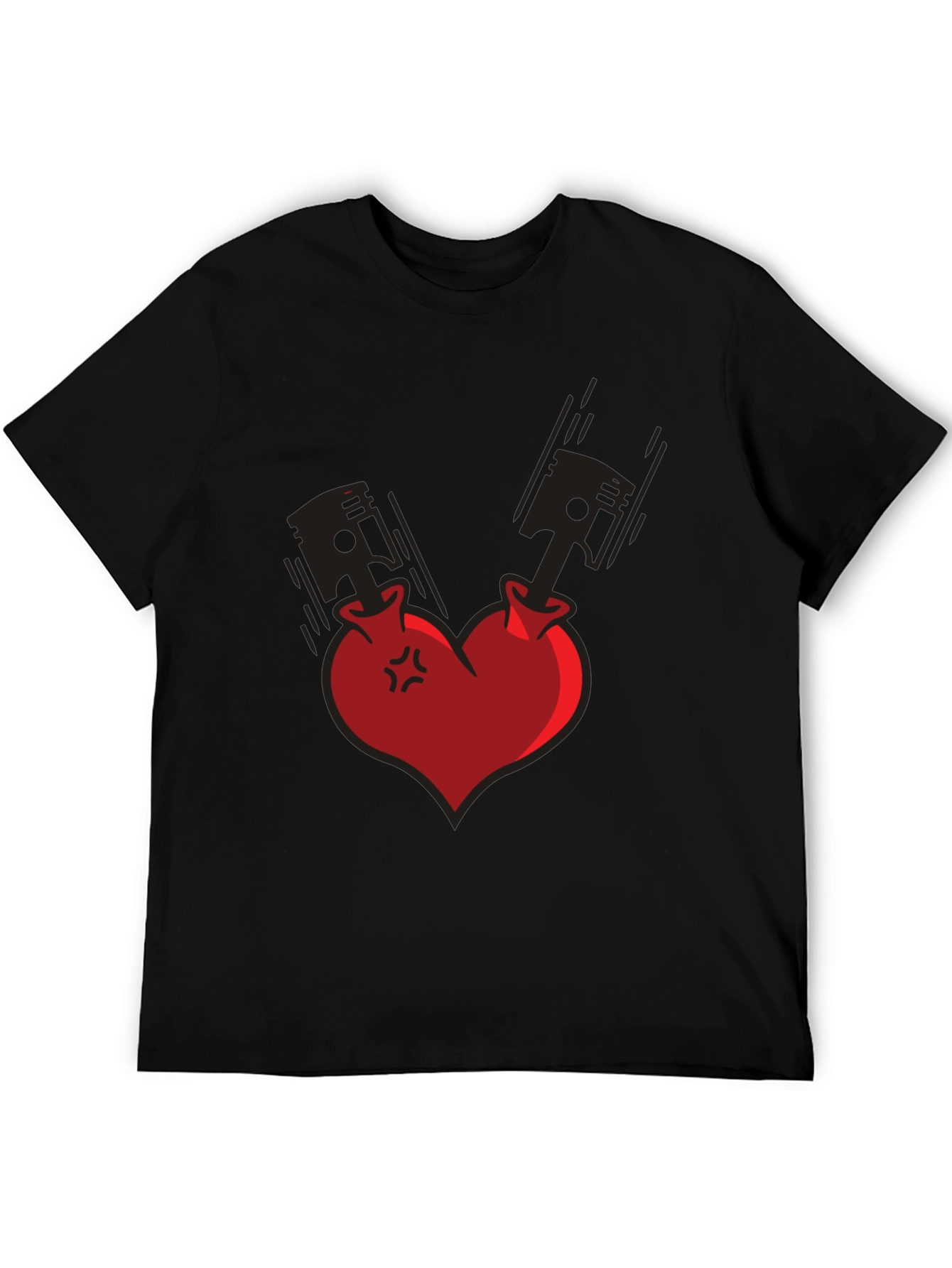 Piston Heart Graphic Tee - Black Cotton Blend