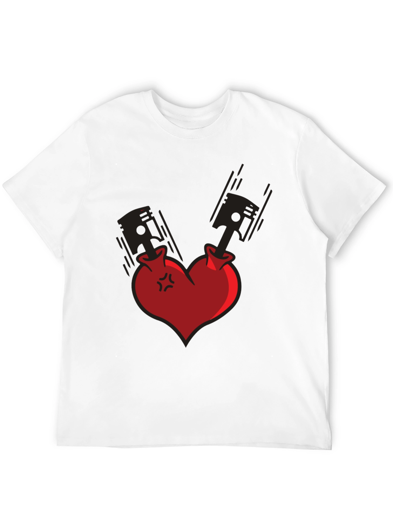 Piston Heart Graphic Tee - Black Cotton Blend