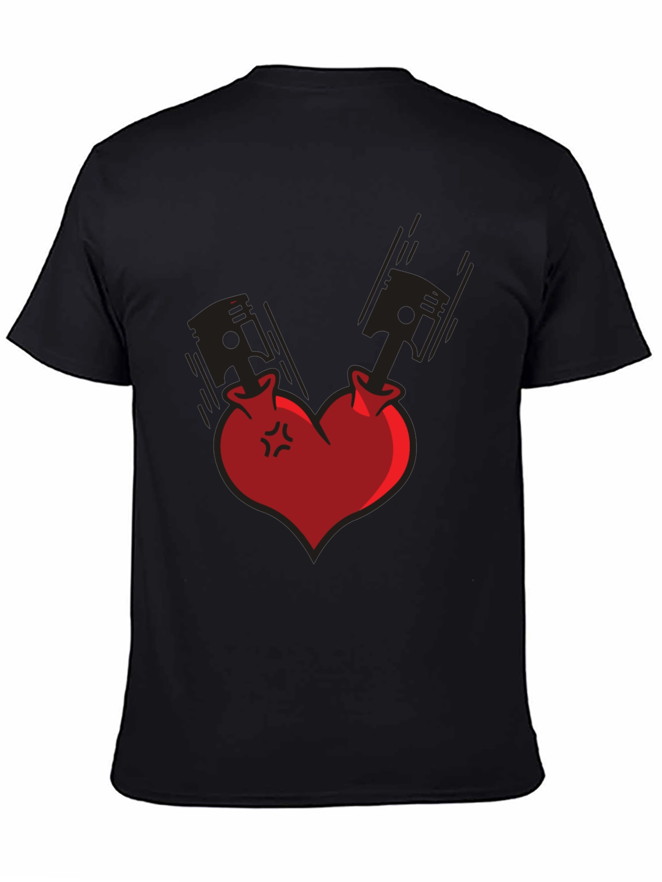 Piston Heart Graphic Tee - Black Cotton Blend