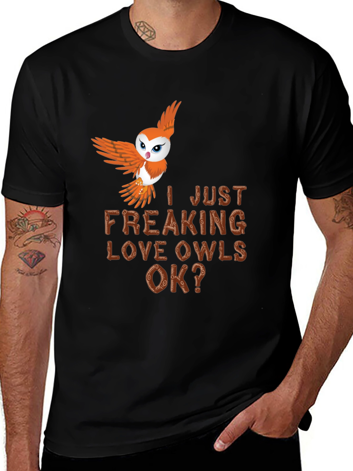 I Just Freaking Love Owls Mens Tee