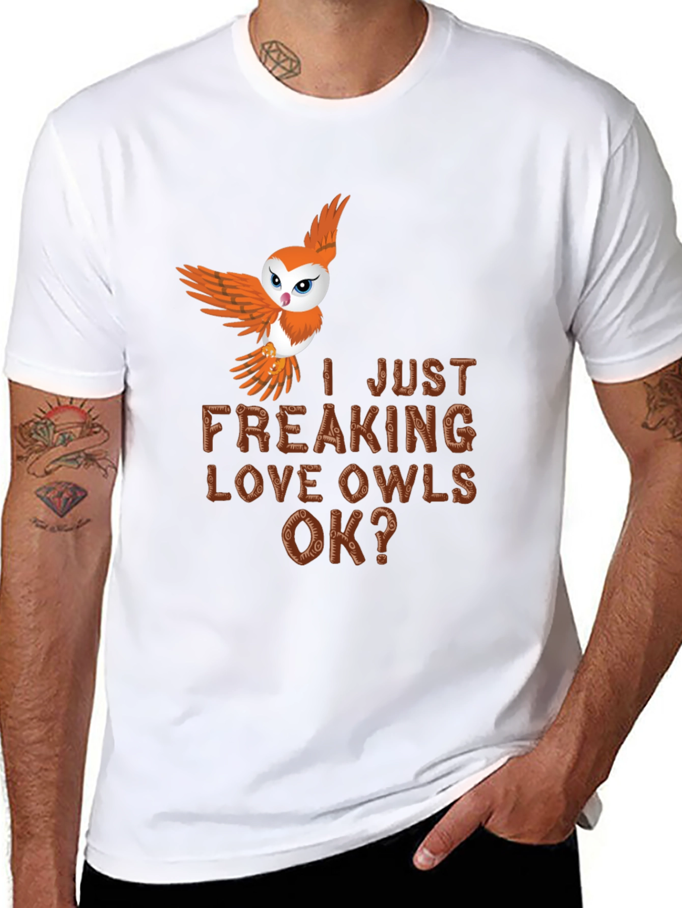 I Just Freaking Love Owls Mens Tee
