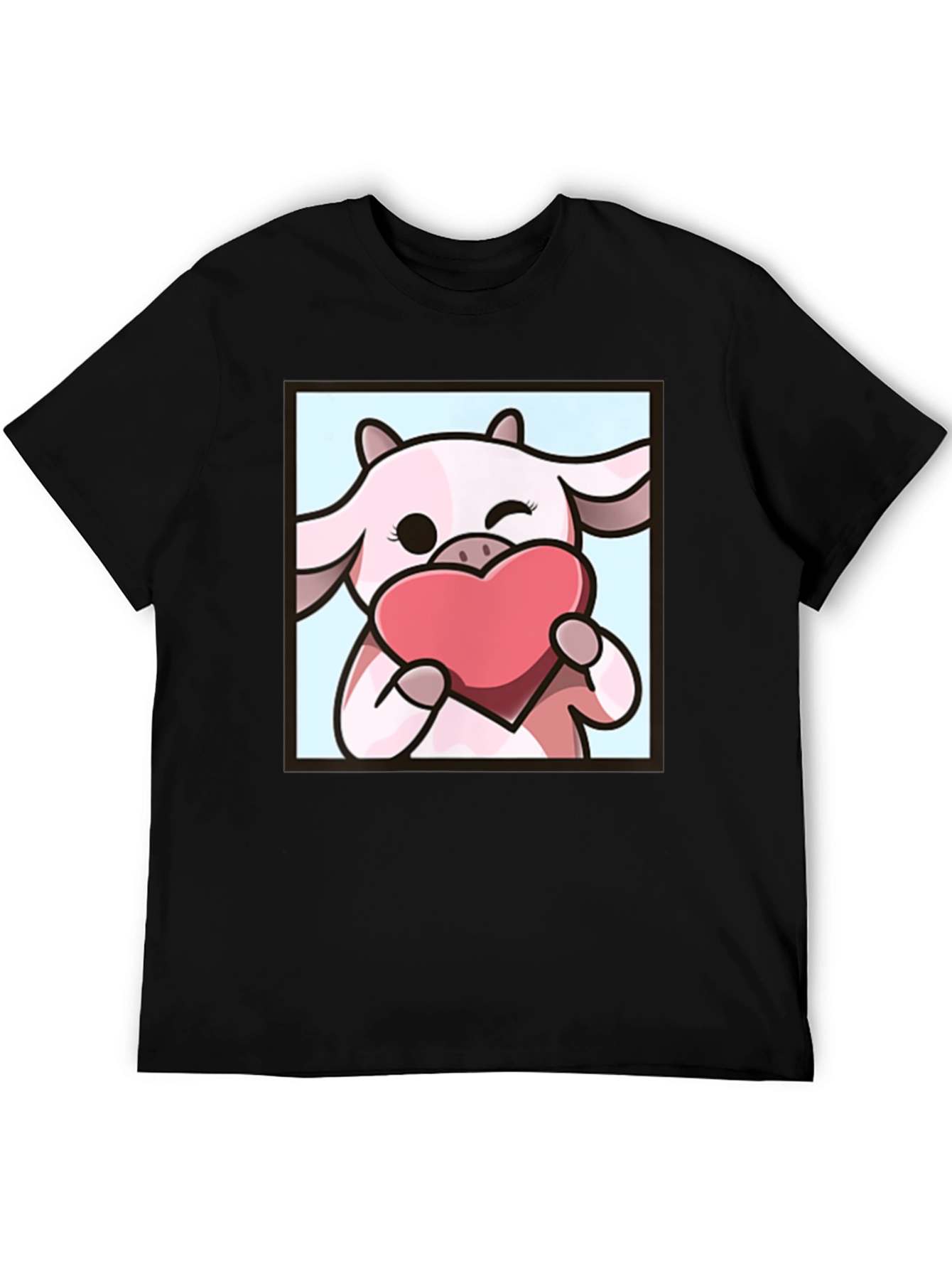 Cute Cow Heart T-Shirt - Cartoon Graphic Tee