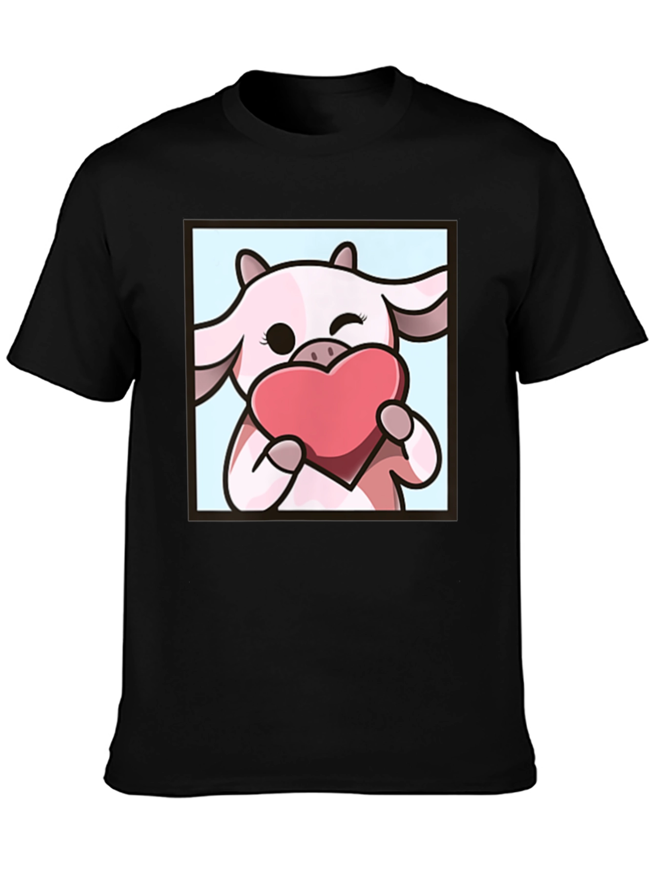 Cute Cow Heart T-Shirt - Cartoon Graphic Tee