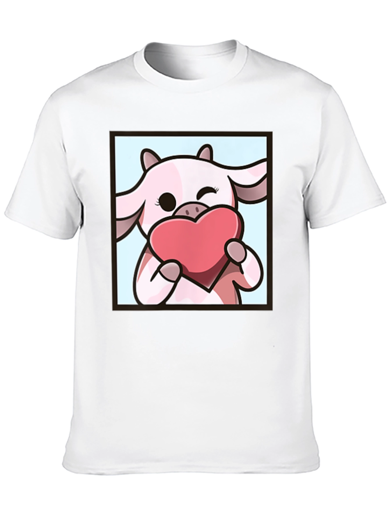 Cute Cow Heart T-Shirt - Cartoon Graphic Tee