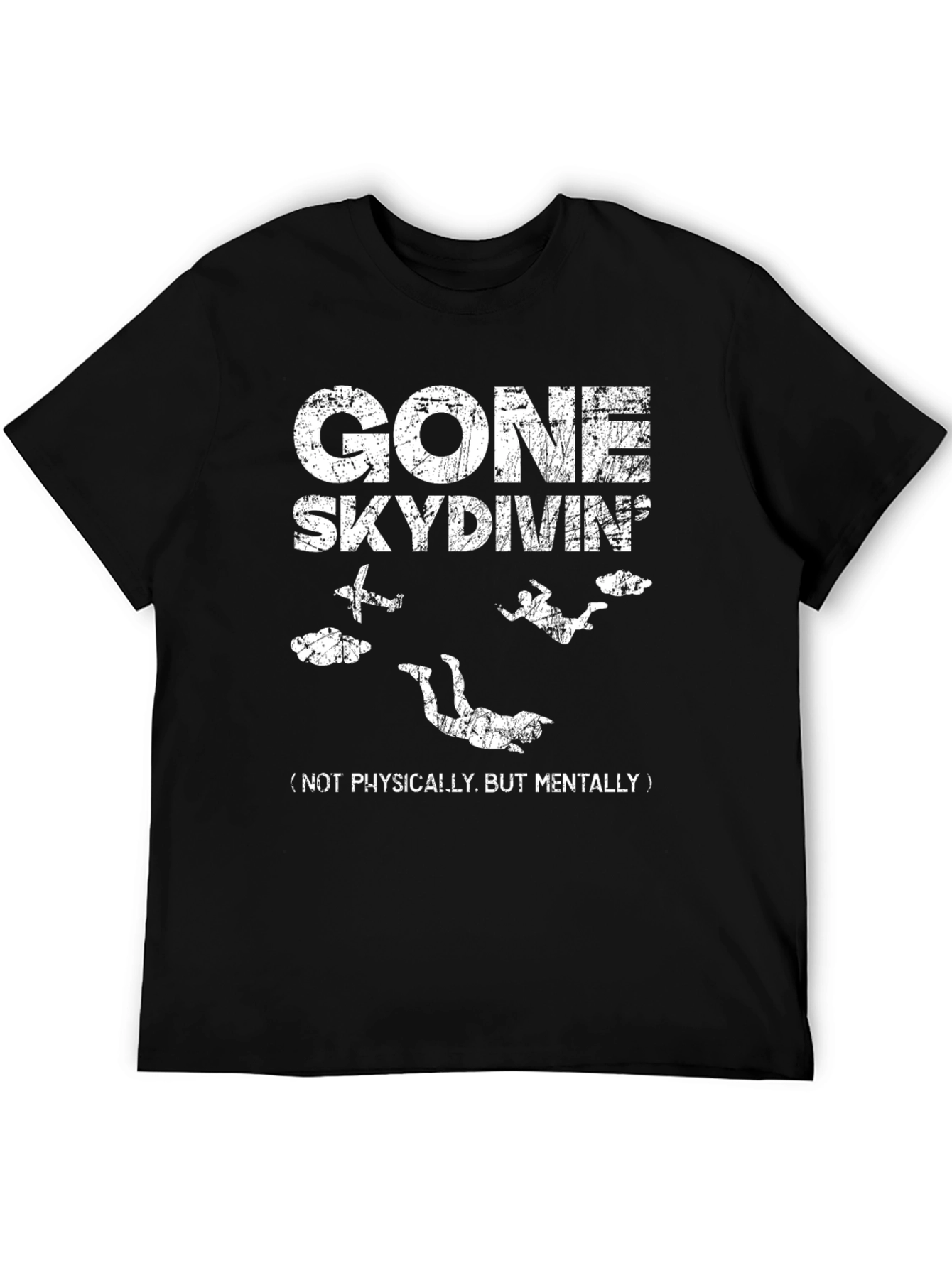 Gone Skydiving Graphic Tee - Black Cotton