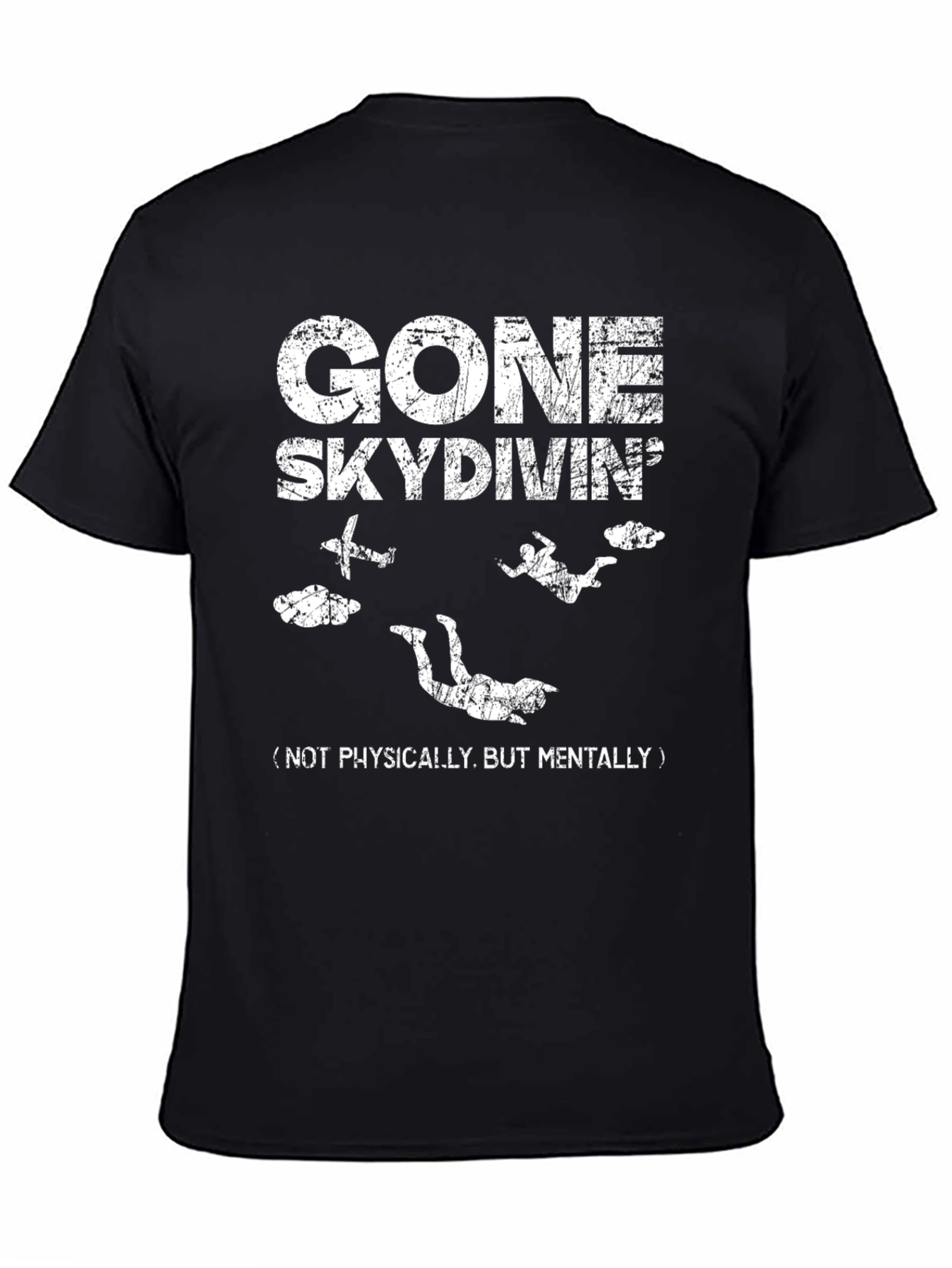 Gone Skydiving Graphic Tee - Black Cotton