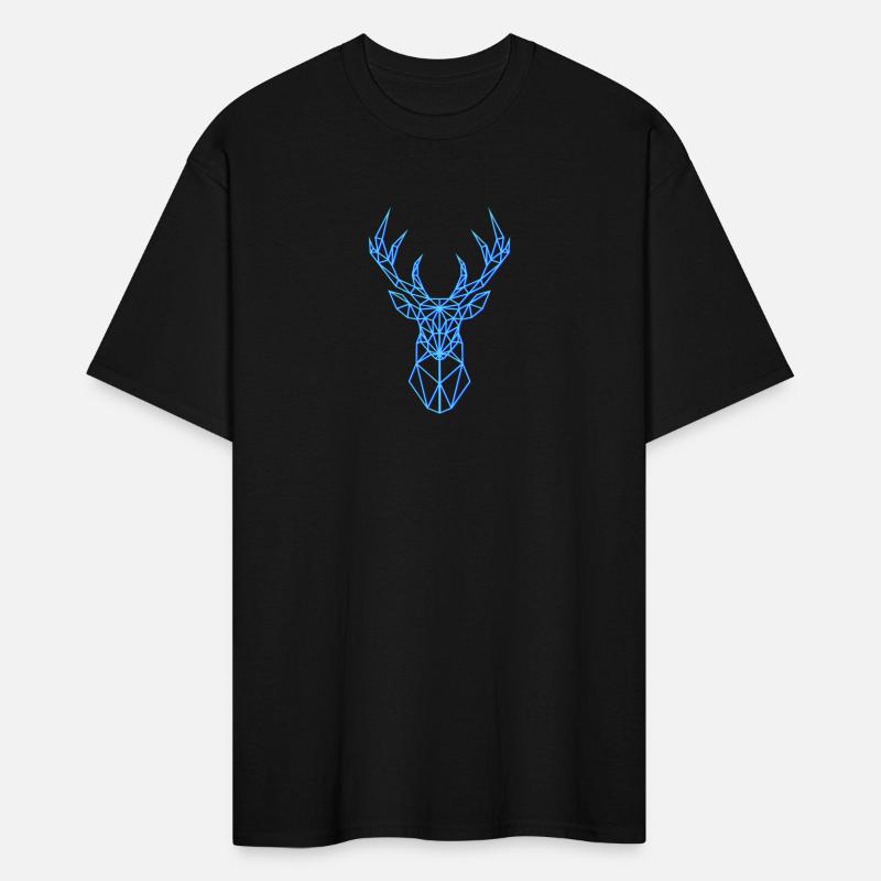 Deer Head Geometric Polygon Neon Blue Antlers