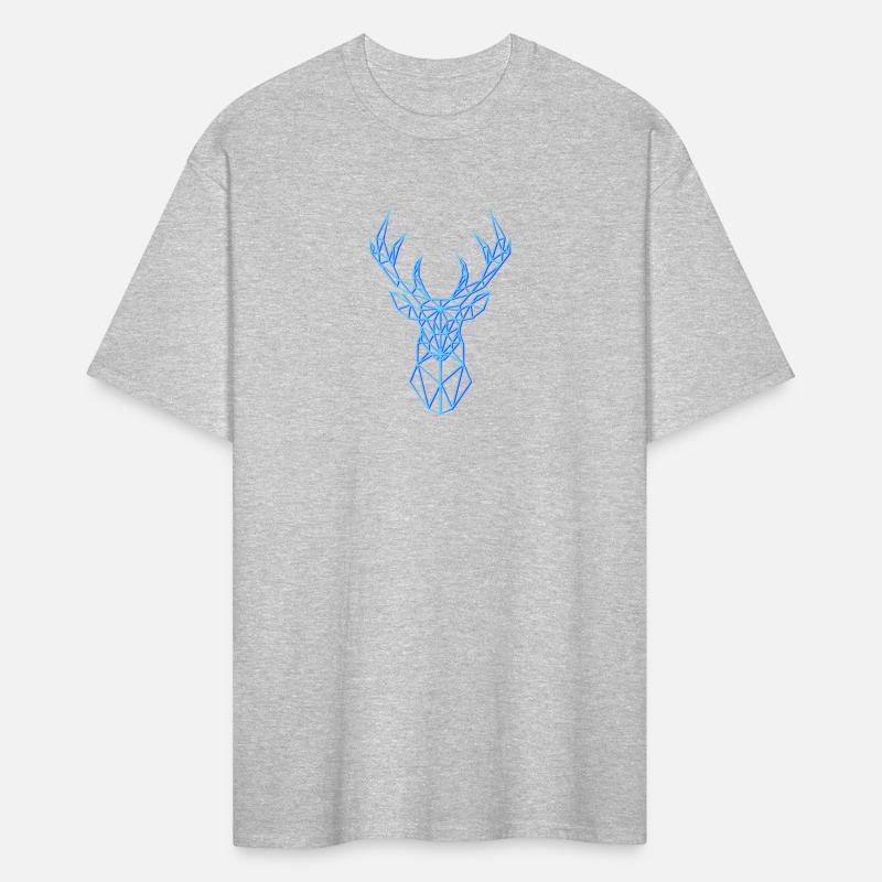 Deer Head Geometric Polygon Neon Blue Antlers