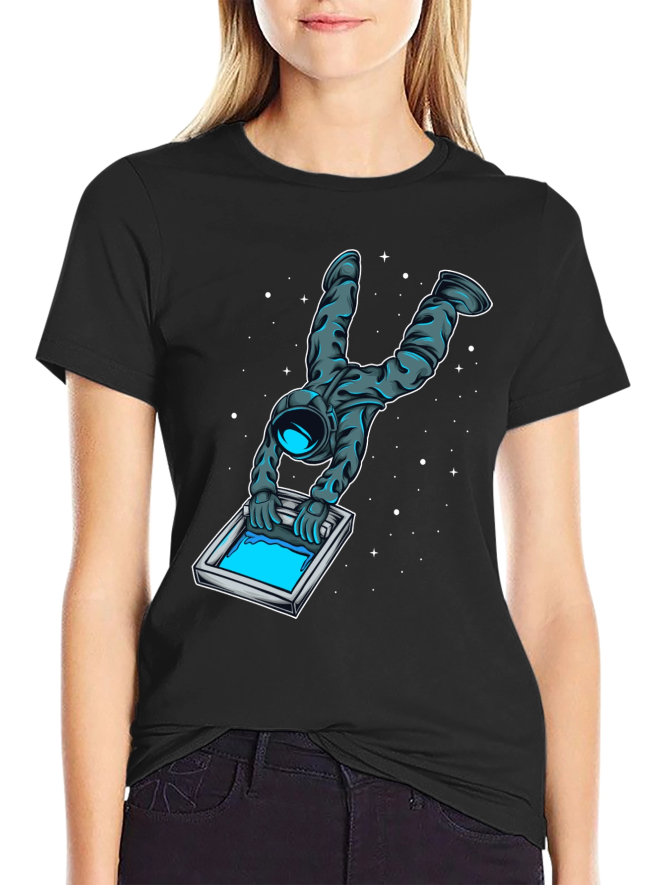 Astronaut Screen Printing T-Shirt - Unique Graphic Tee