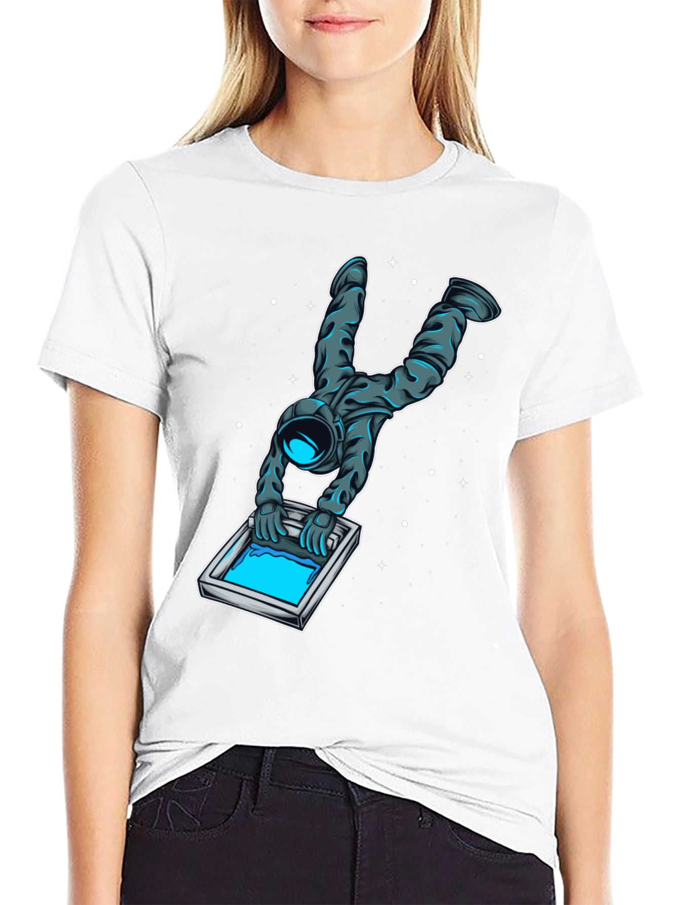 Astronaut Screen Printing T-Shirt - Unique Graphic Tee