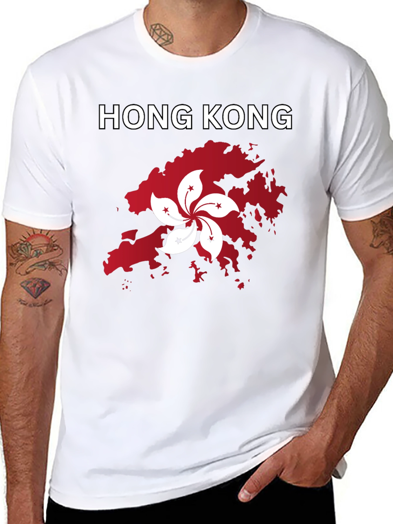 Hong Kong Graphic Tee - Black Cotton T-Shirt