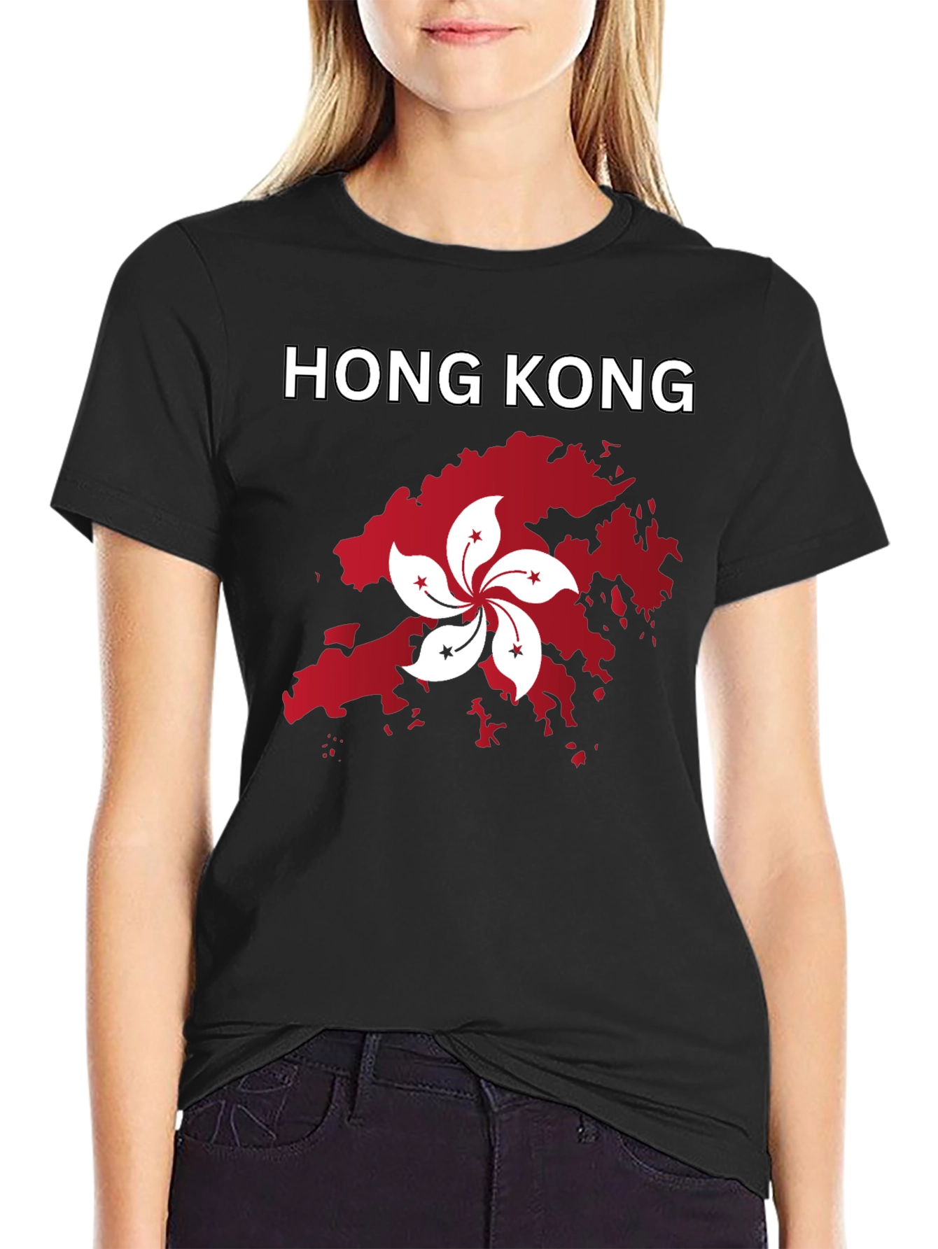Hong Kong Graphic Tee - Black Cotton T-Shirt