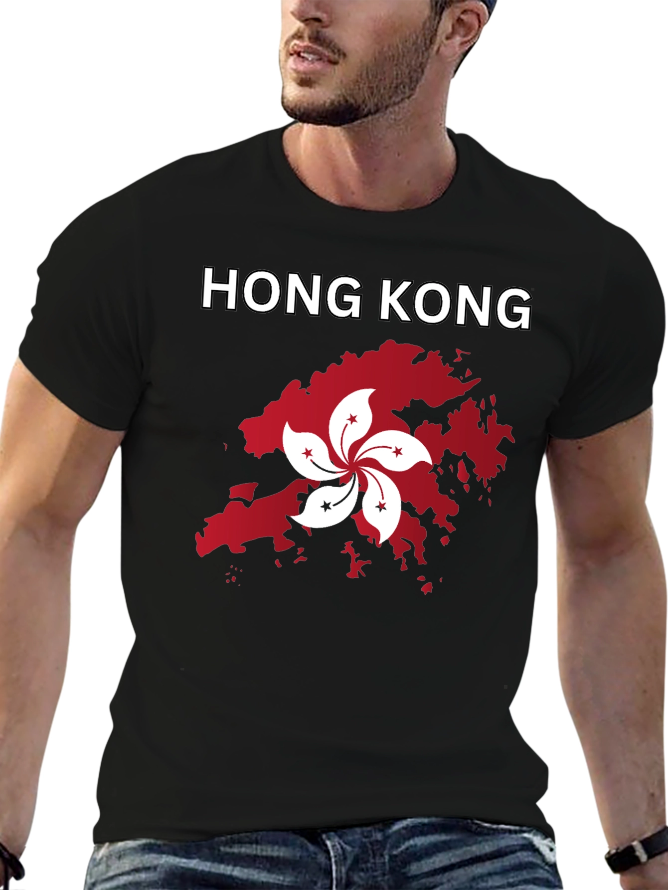 Hong Kong Graphic Tee - Black Cotton T-Shirt
