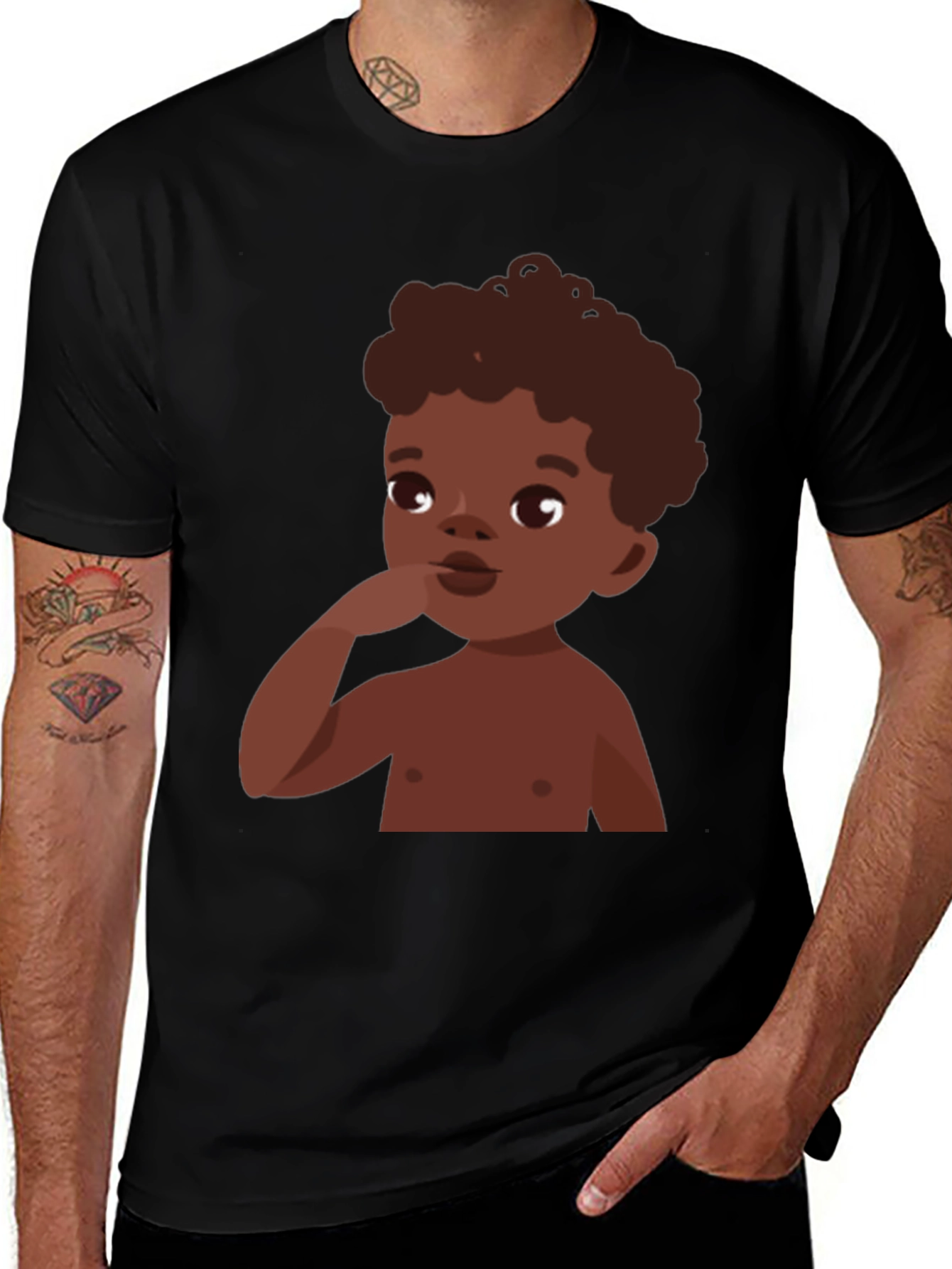 Cartoon Baby Graphic Tee - Stylish Casual Comfort