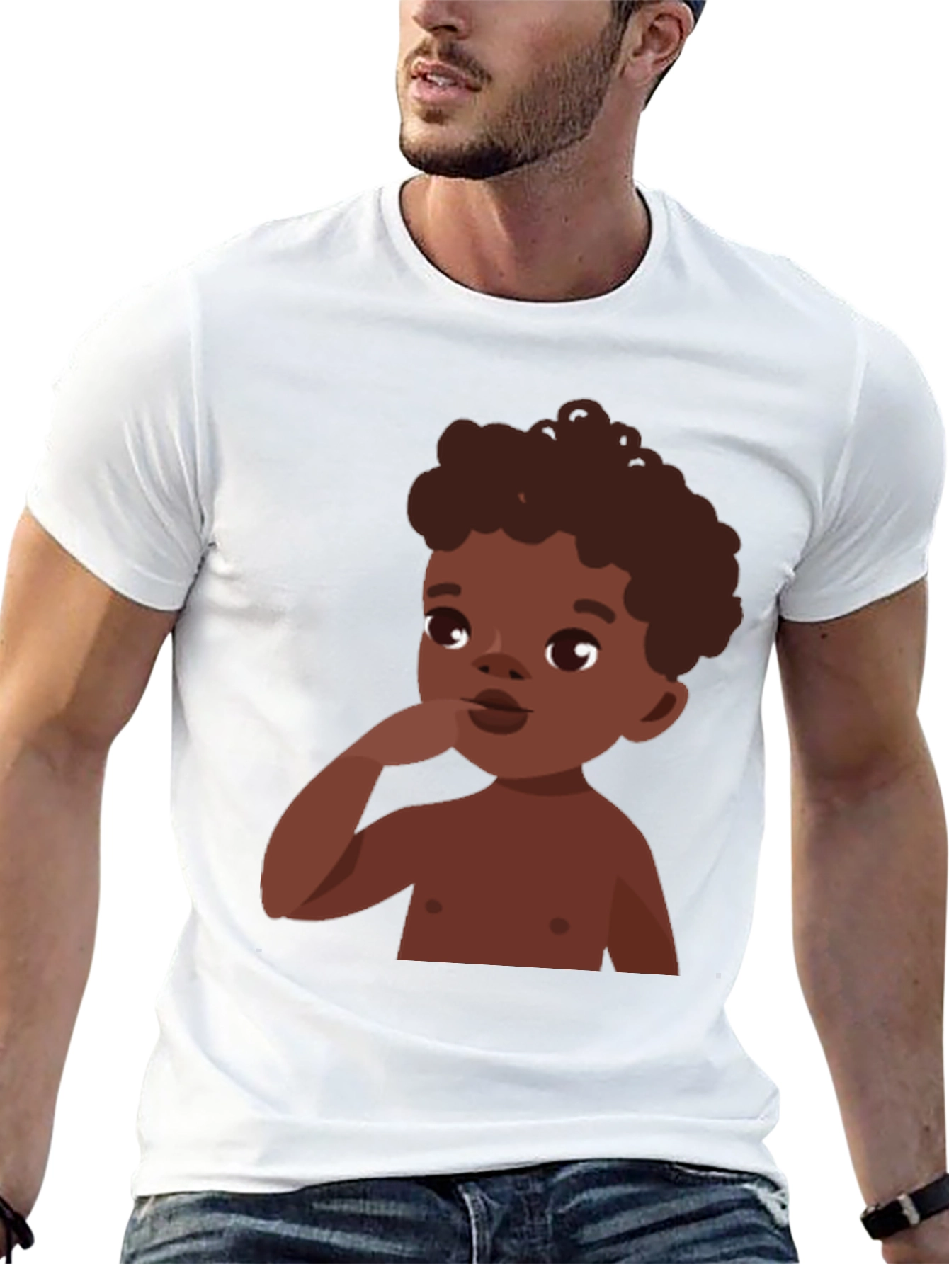 Cartoon Baby Graphic Tee - Stylish Casual Comfort