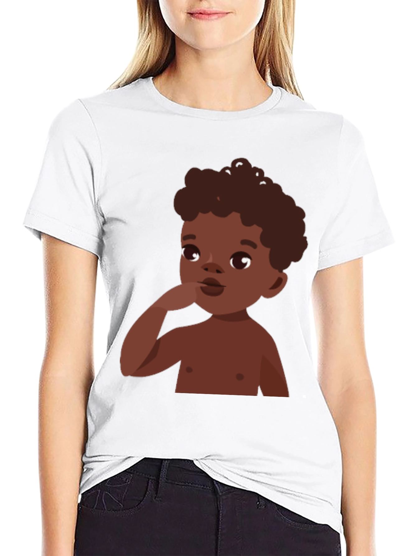 Cartoon Baby Graphic Tee - Stylish Casual Comfort