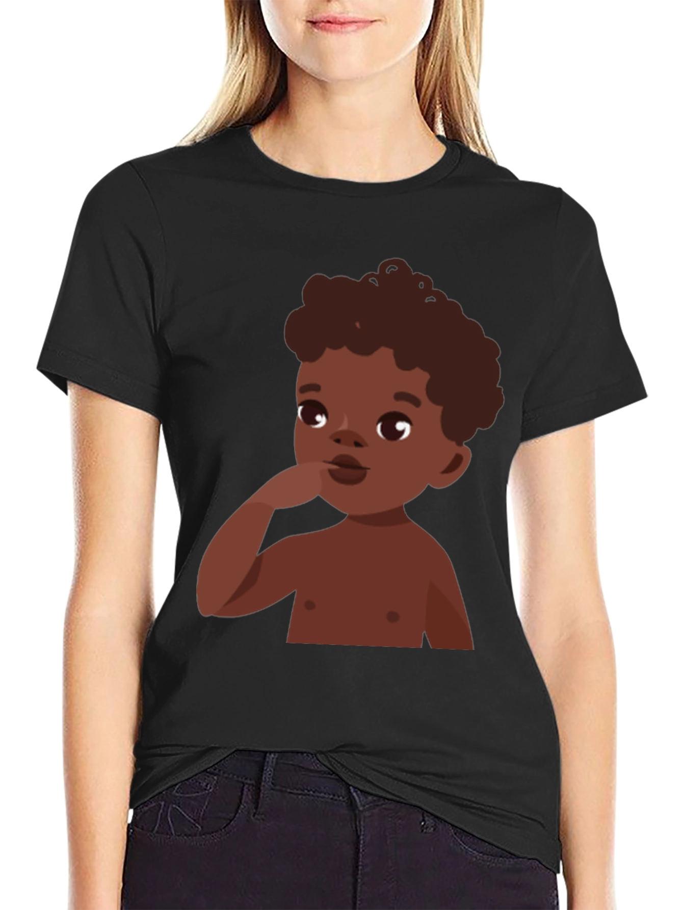 Cartoon Baby Graphic Tee - Stylish Casual Comfort