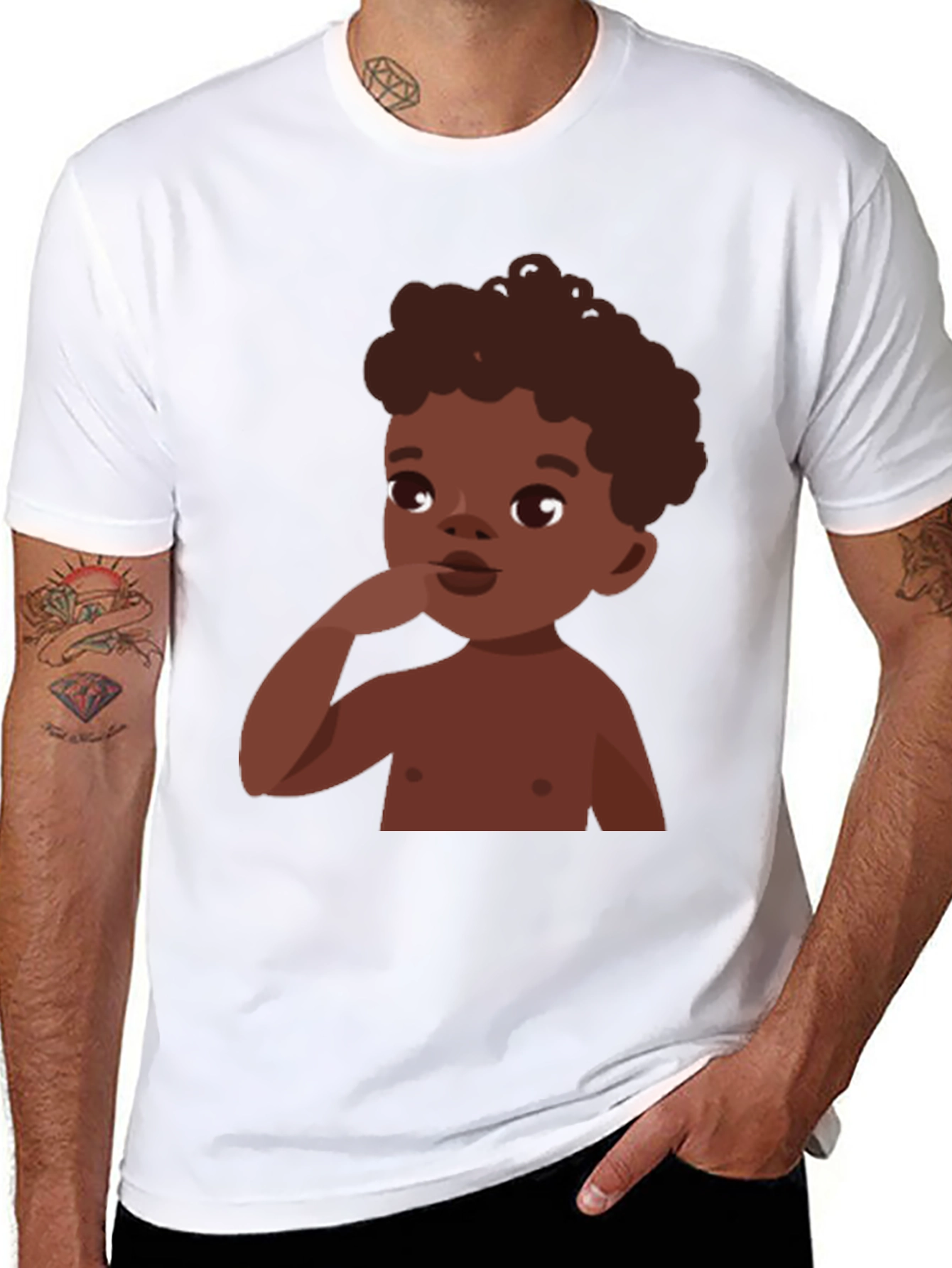 Cartoon Baby Graphic Tee - Stylish Casual Comfort