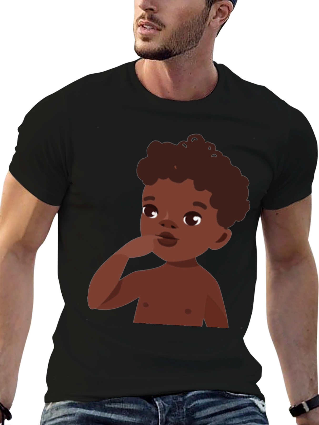 Cartoon Baby Graphic Tee - Stylish Casual Comfort