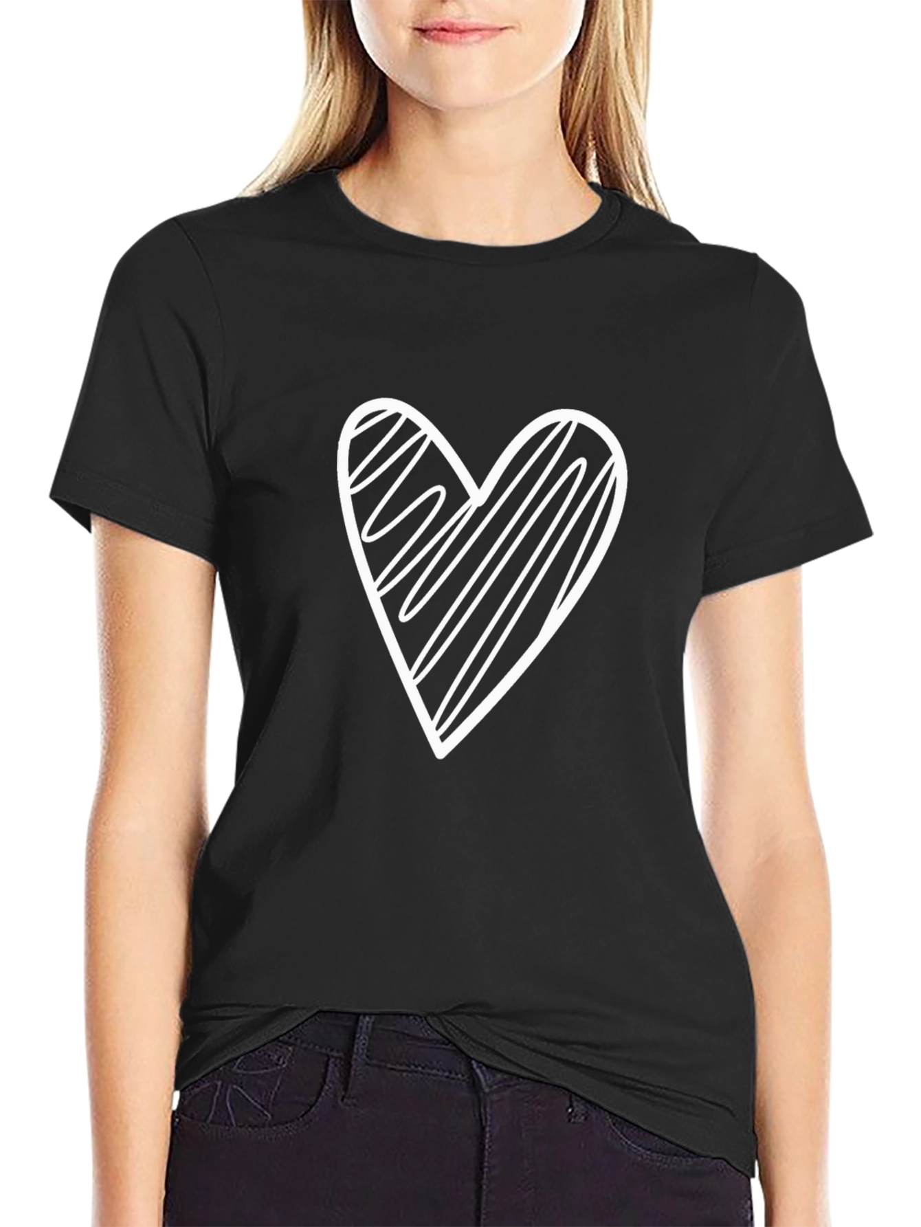 Black Heart Scribble T-Shirt