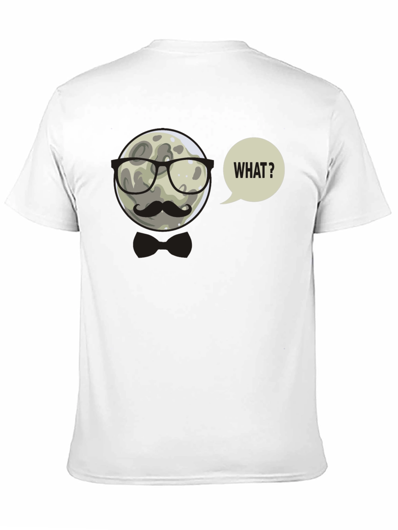 Funny Moon Man Graphic T-Shirt - What?
