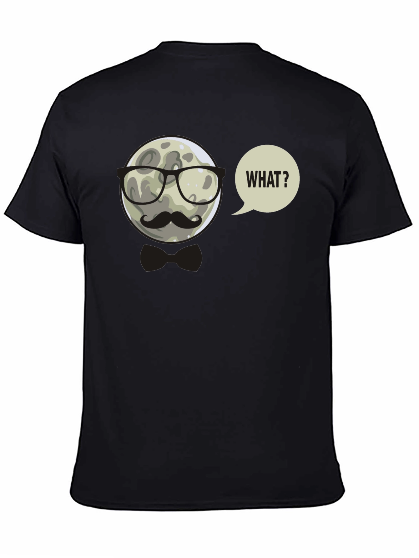 Funny Moon Man Graphic T-Shirt - What?