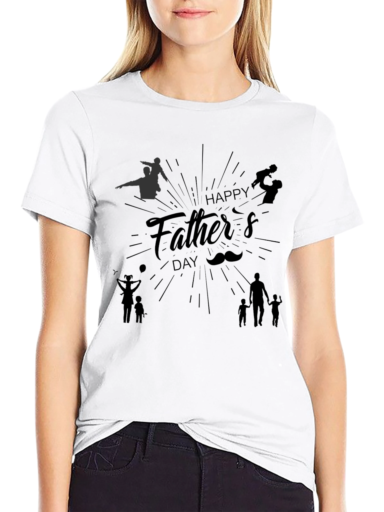 Happy Fathers Day Graphic Tee - Black