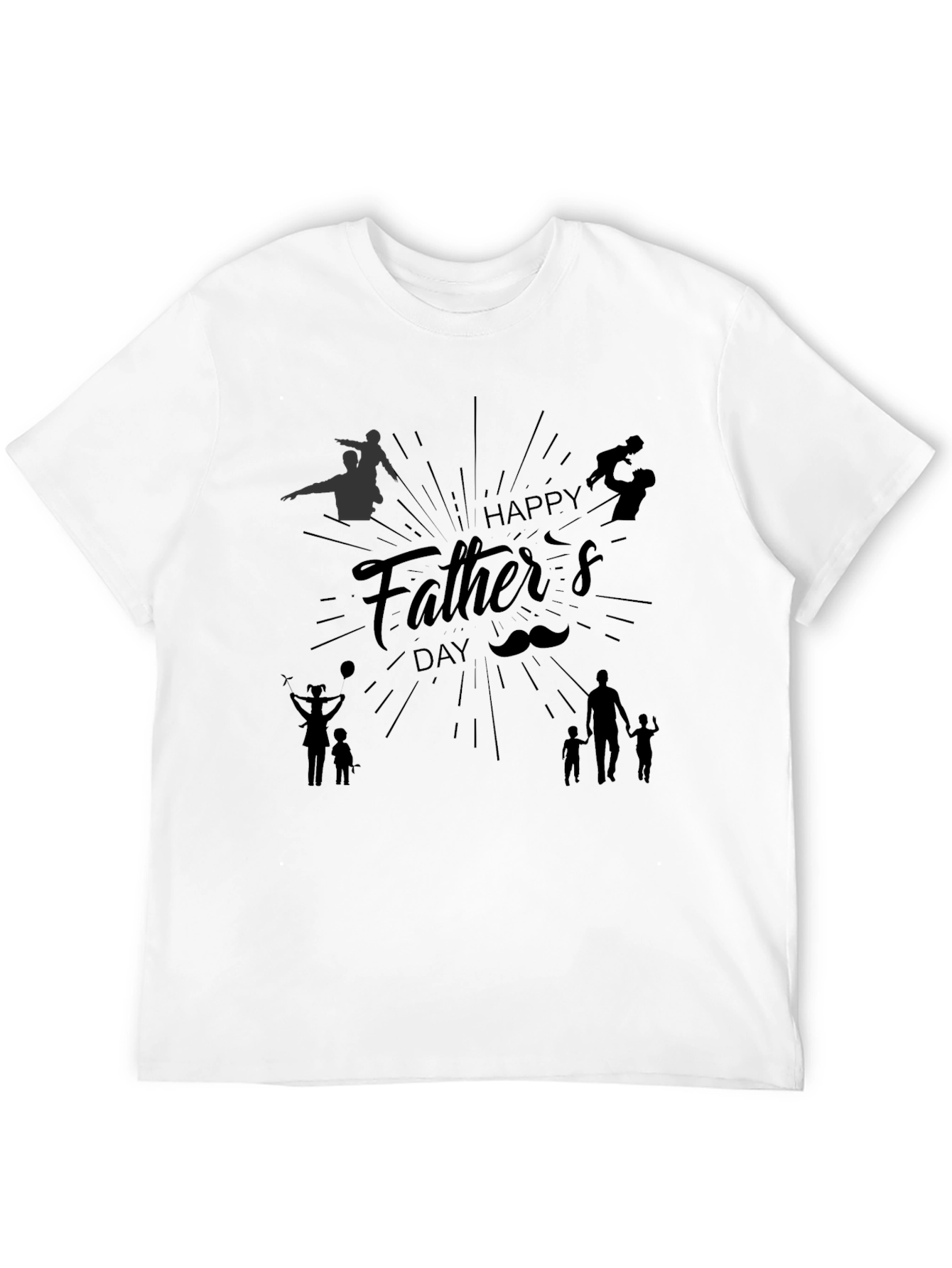 Happy Fathers Day Graphic Tee - Black