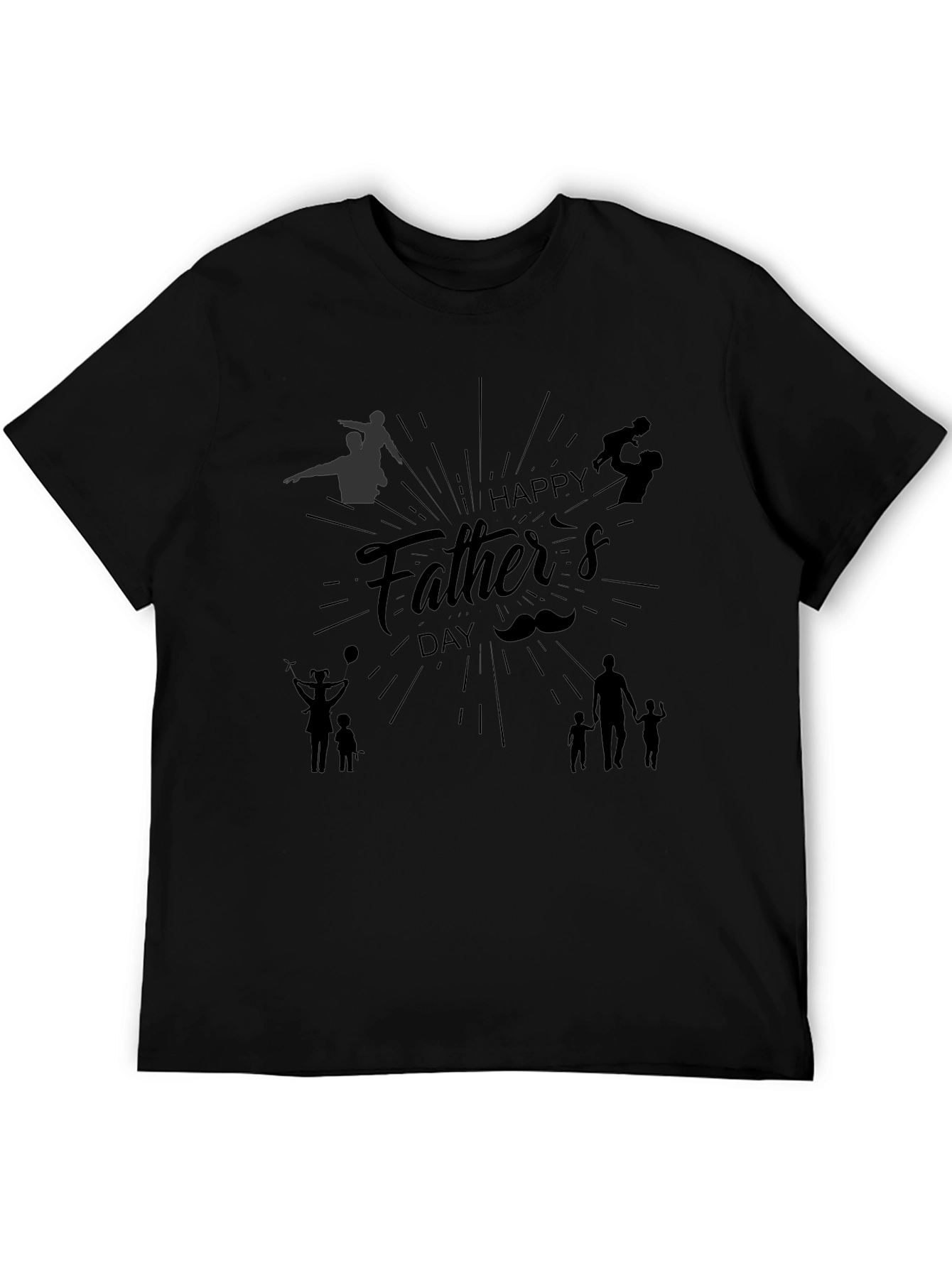 Happy Fathers Day Graphic Tee - Black