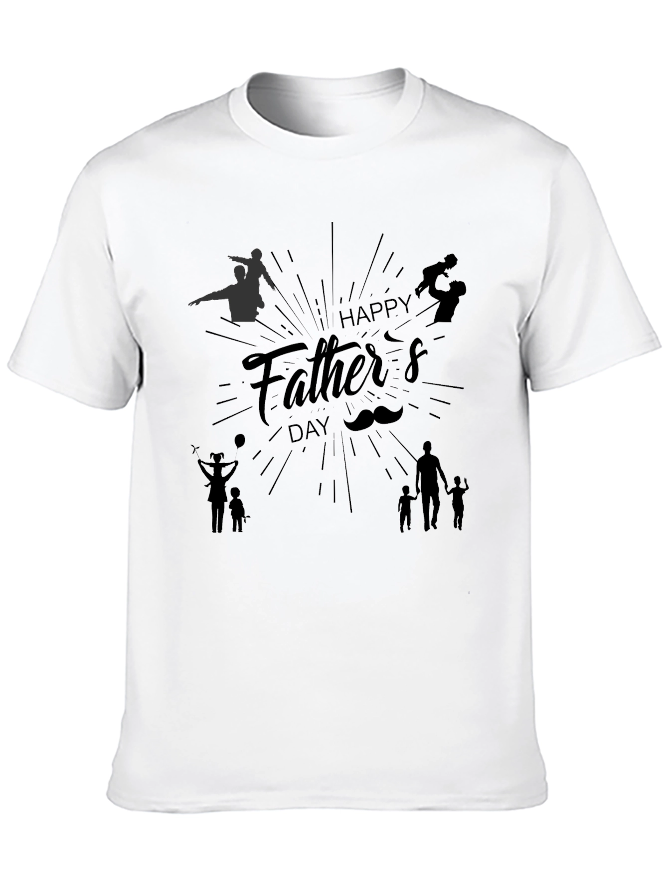Happy Fathers Day Graphic Tee - Black