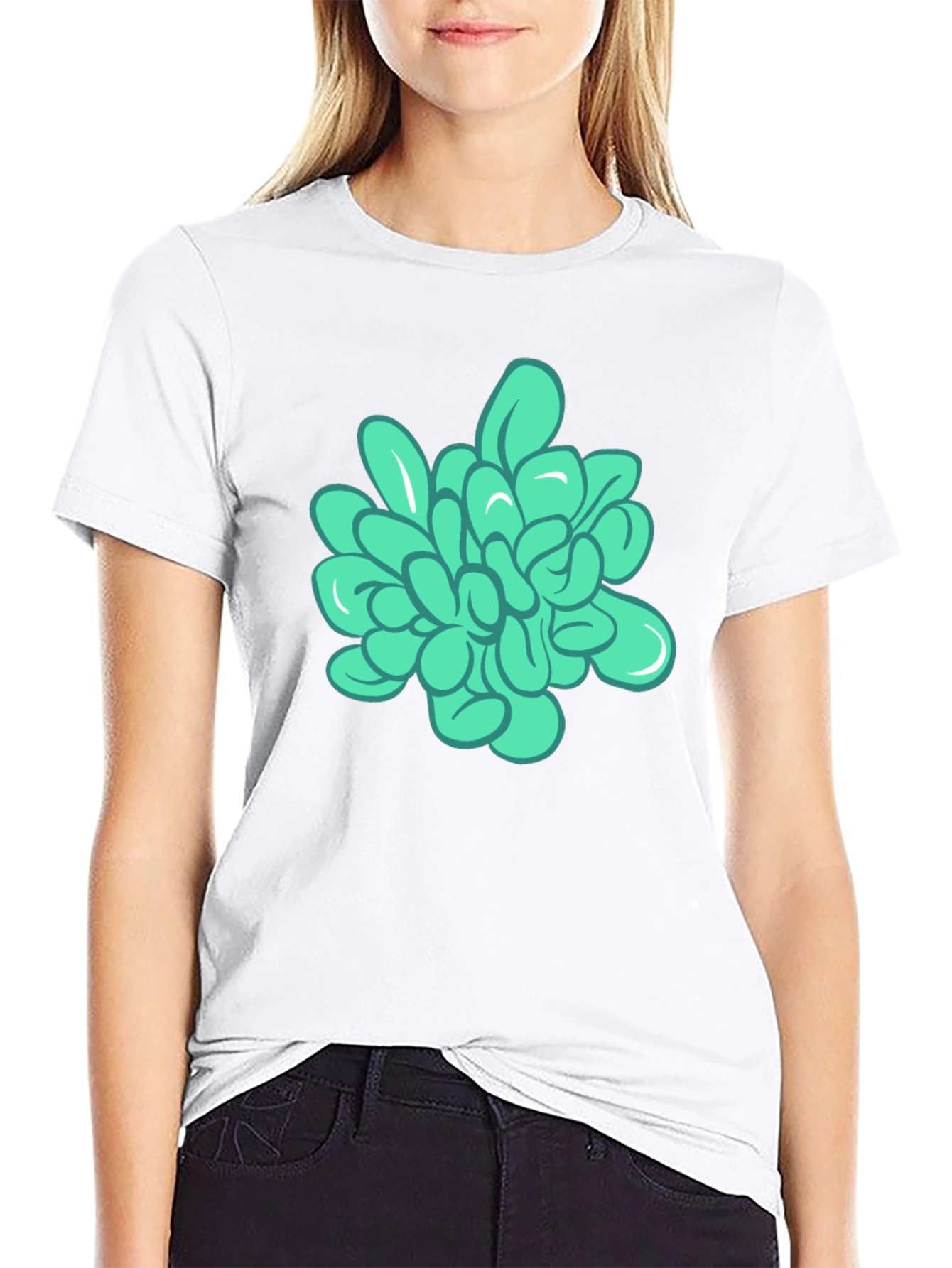 Mens Black Tee with Abstract Floral Graphic