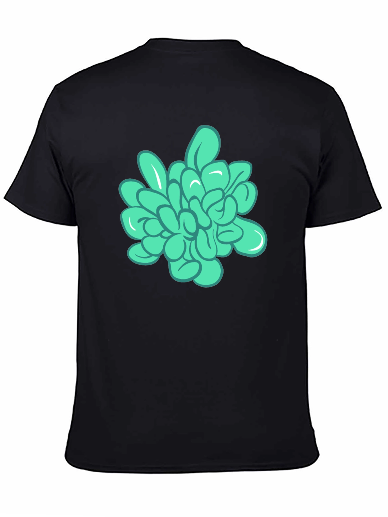 Mens Black Tee with Abstract Floral Graphic
