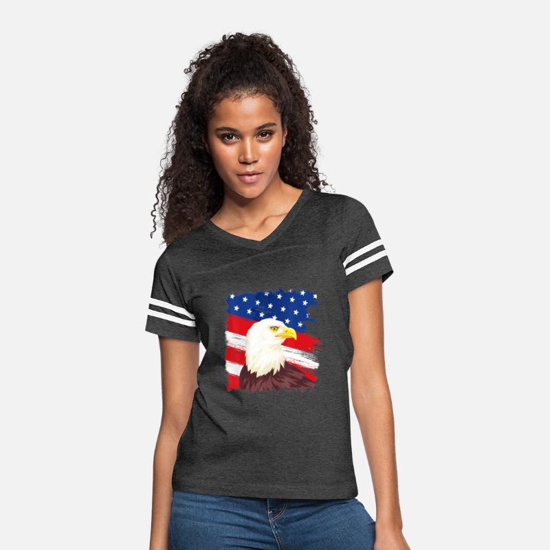 Distressed Patriotic U S Flag With Bald Eagle For